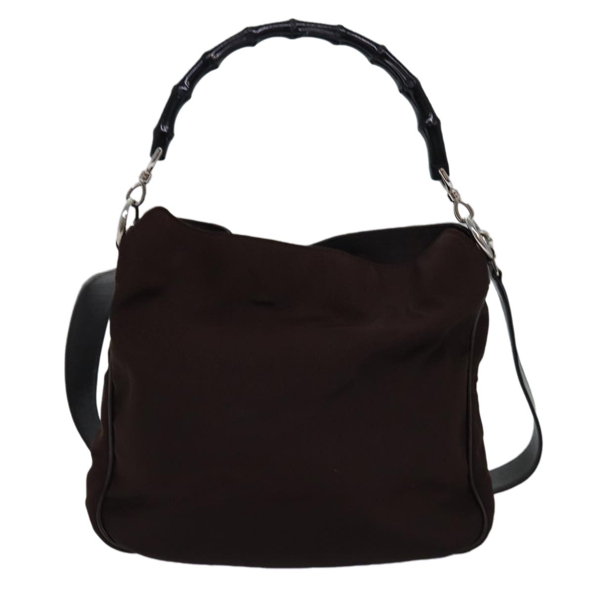 Gucci Bamboo Brown Canvas Handbag (Pre-Owned) Size ONE SIZE - 2 Thumbnail