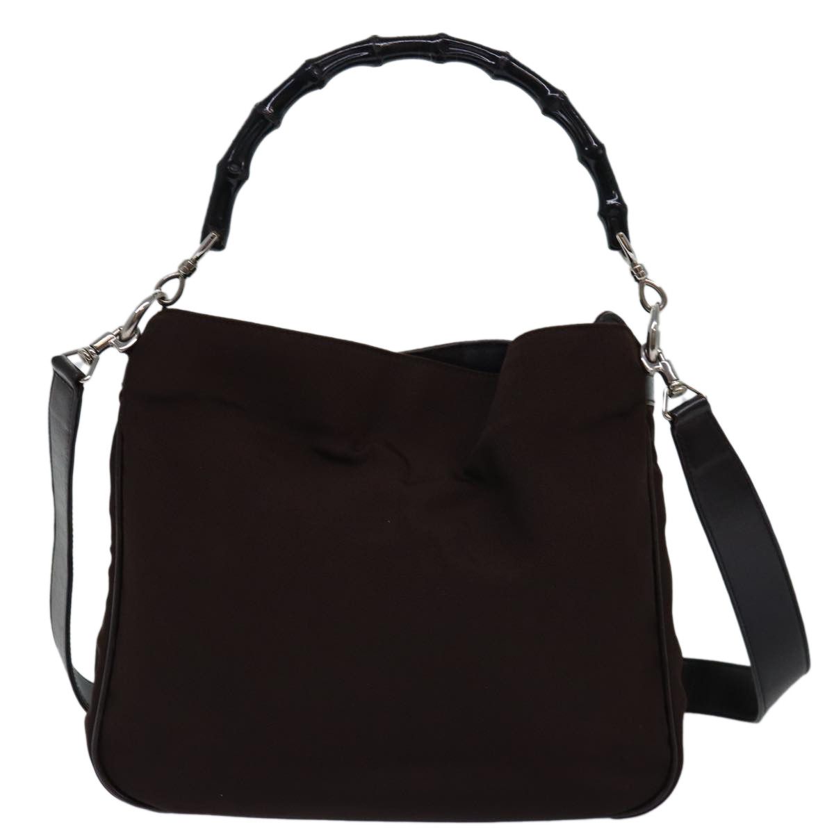 Gucci Bamboo Brown Canvas Handbag (Pre-Owned) Size ONE SIZE - 11 Thumbnail