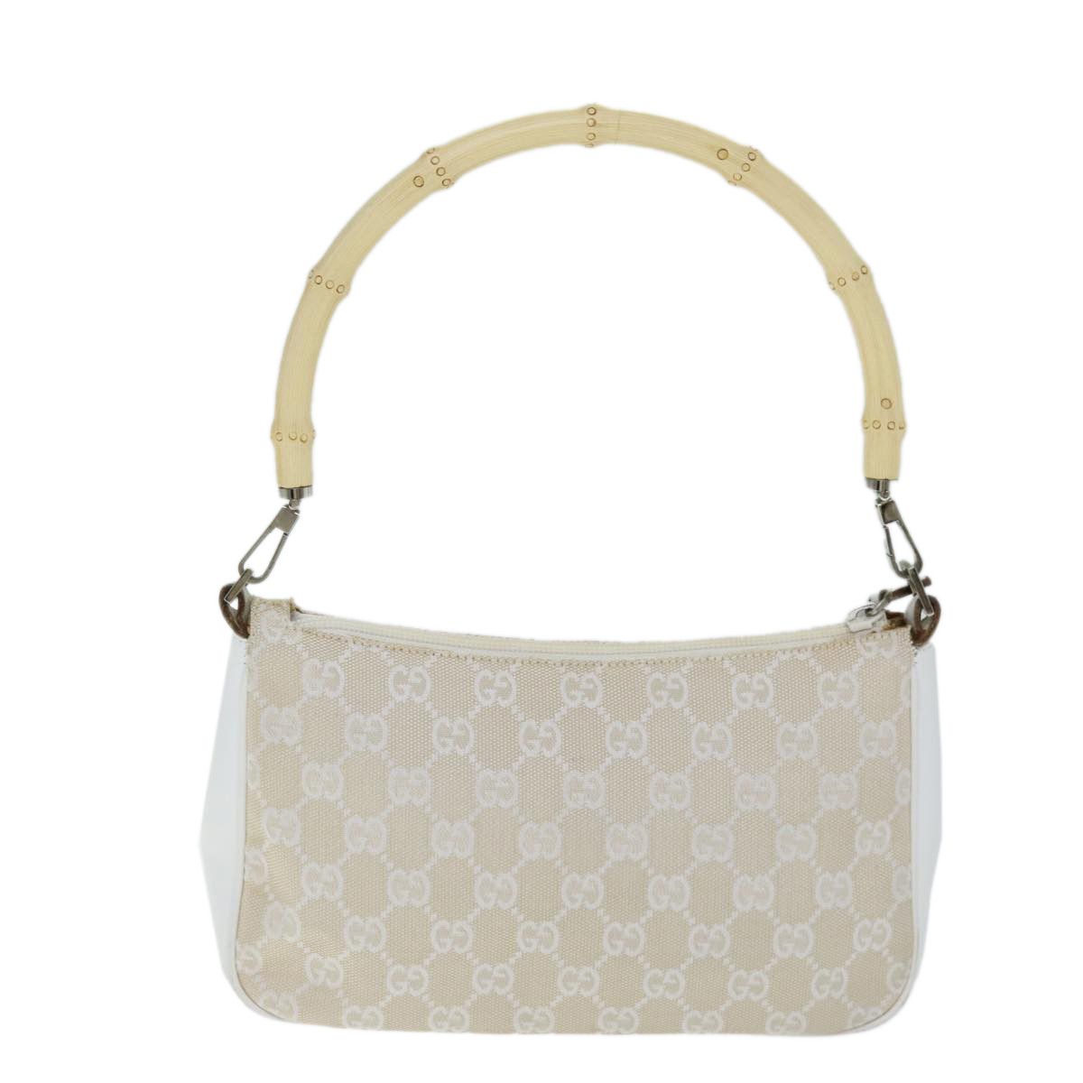 Gucci Bamboo White Canvas Handbag (Pre-Owned) Size ONE SIZE - 2 Thumbnail