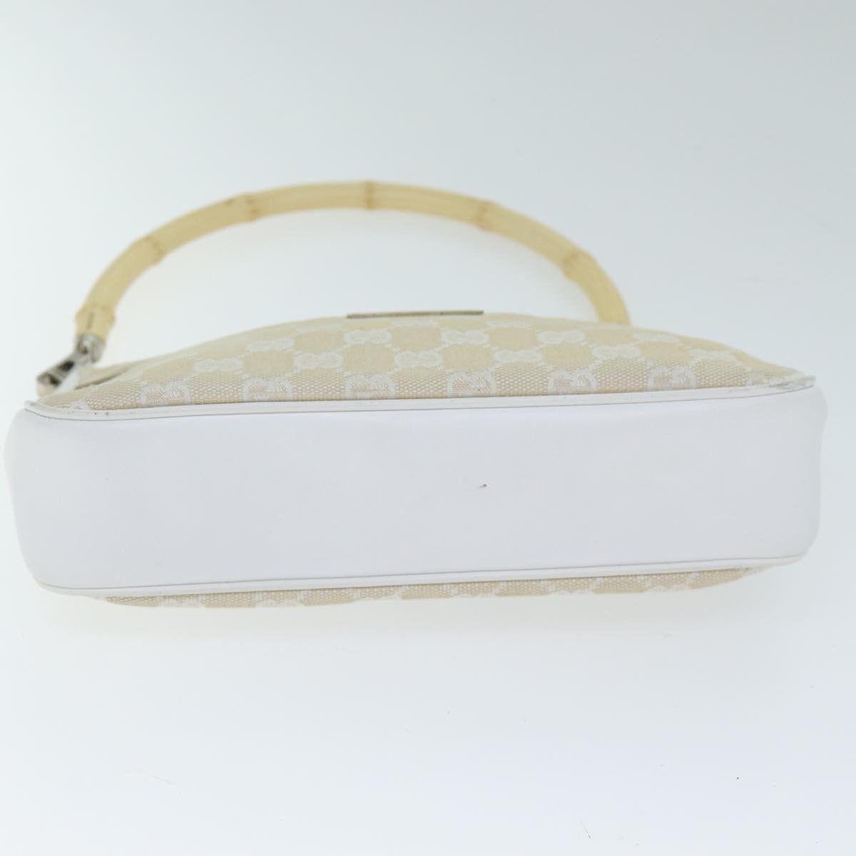 Gucci Bamboo White Canvas Handbag (Pre-Owned) Size ONE SIZE - 3 Thumbnail