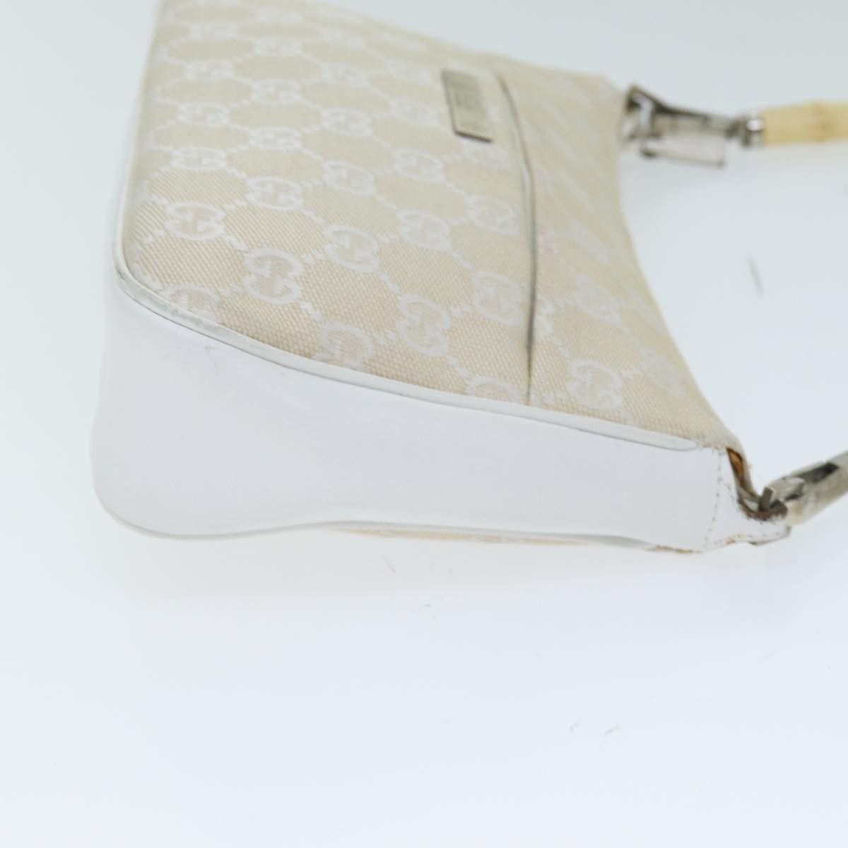 Gucci Bamboo White Canvas Handbag (Pre-Owned) Size ONE SIZE - 12 Thumbnail