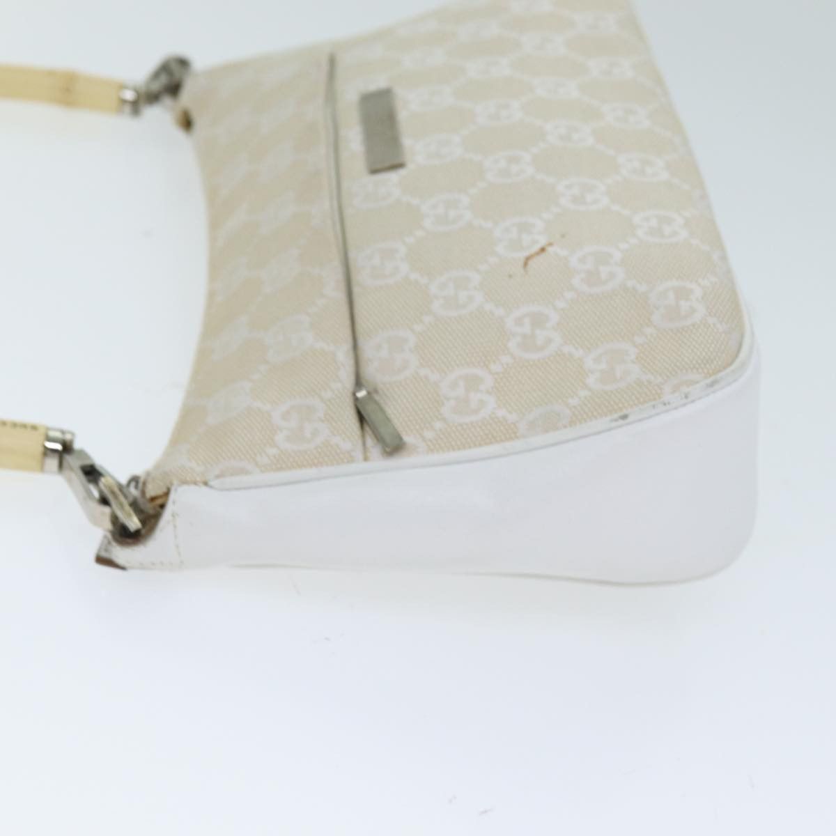 Gucci Bamboo White Canvas Handbag (Pre-Owned) Size ONE SIZE - 13 Thumbnail