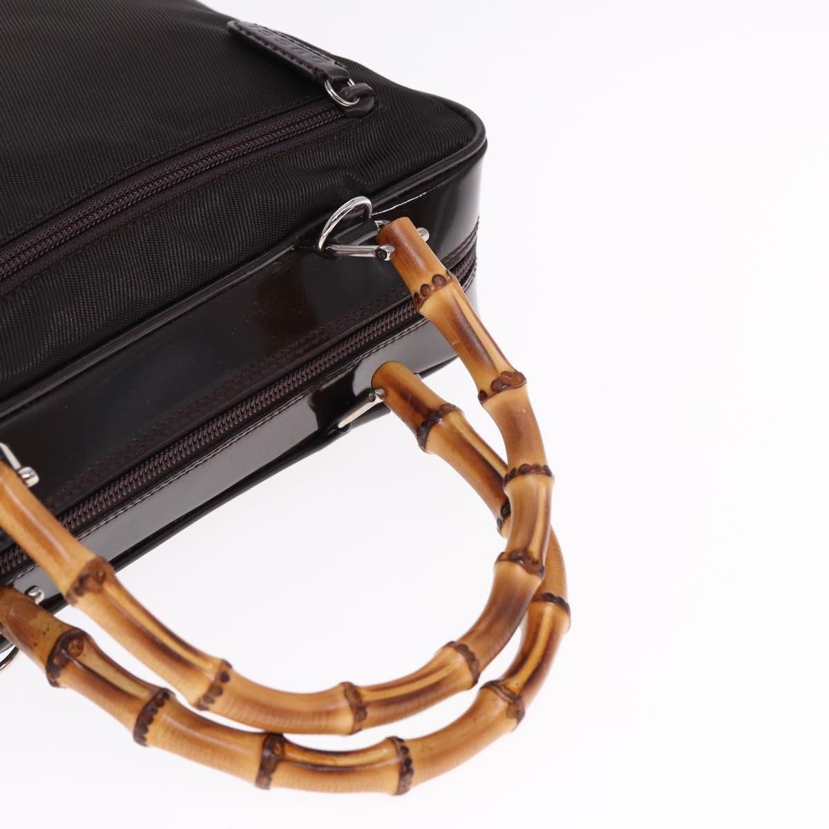 Gucci Bamboo Brown Canvas Handbag (Pre-Owned) Size ONE SIZE - 9 Thumbnail