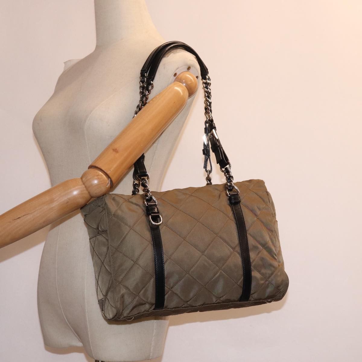 Prada Tessuto Brown Synthetic Shoulder Bag (Pre-Owned) Size ONE SIZE - 7 Thumbnail