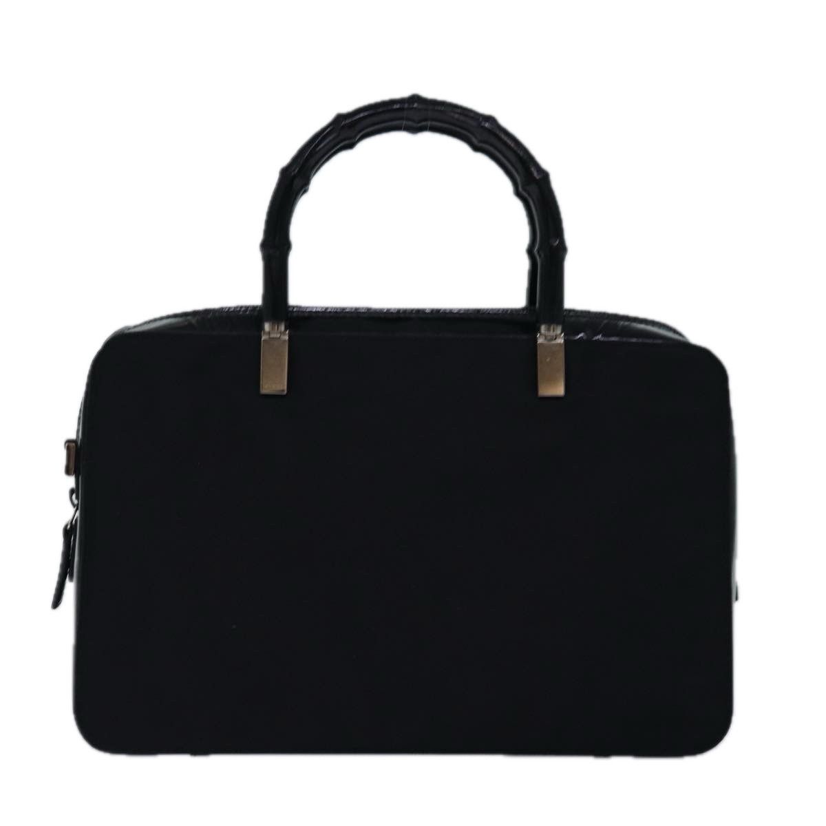Gucci Bamboo Black Canvas Handbag (Pre-Owned) Size ONE SIZE - 10 Thumbnail