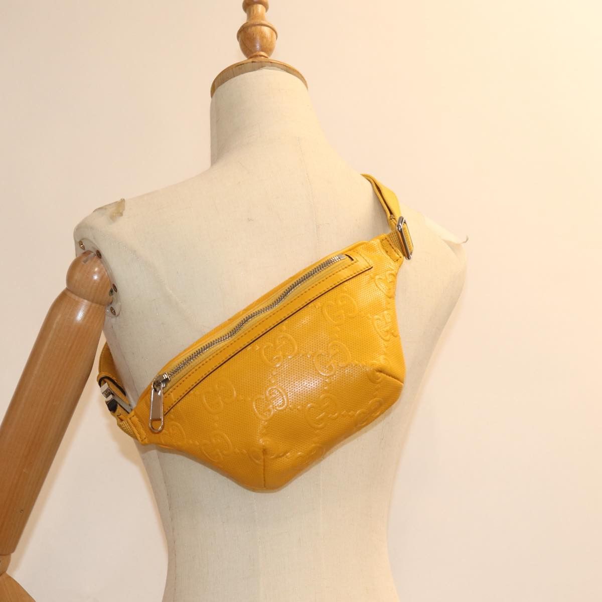 Gucci Gg Jumbo Yellow Leather Shoulder Bag (Pre-Owned) Size ONE SIZE - 7 Thumbnail