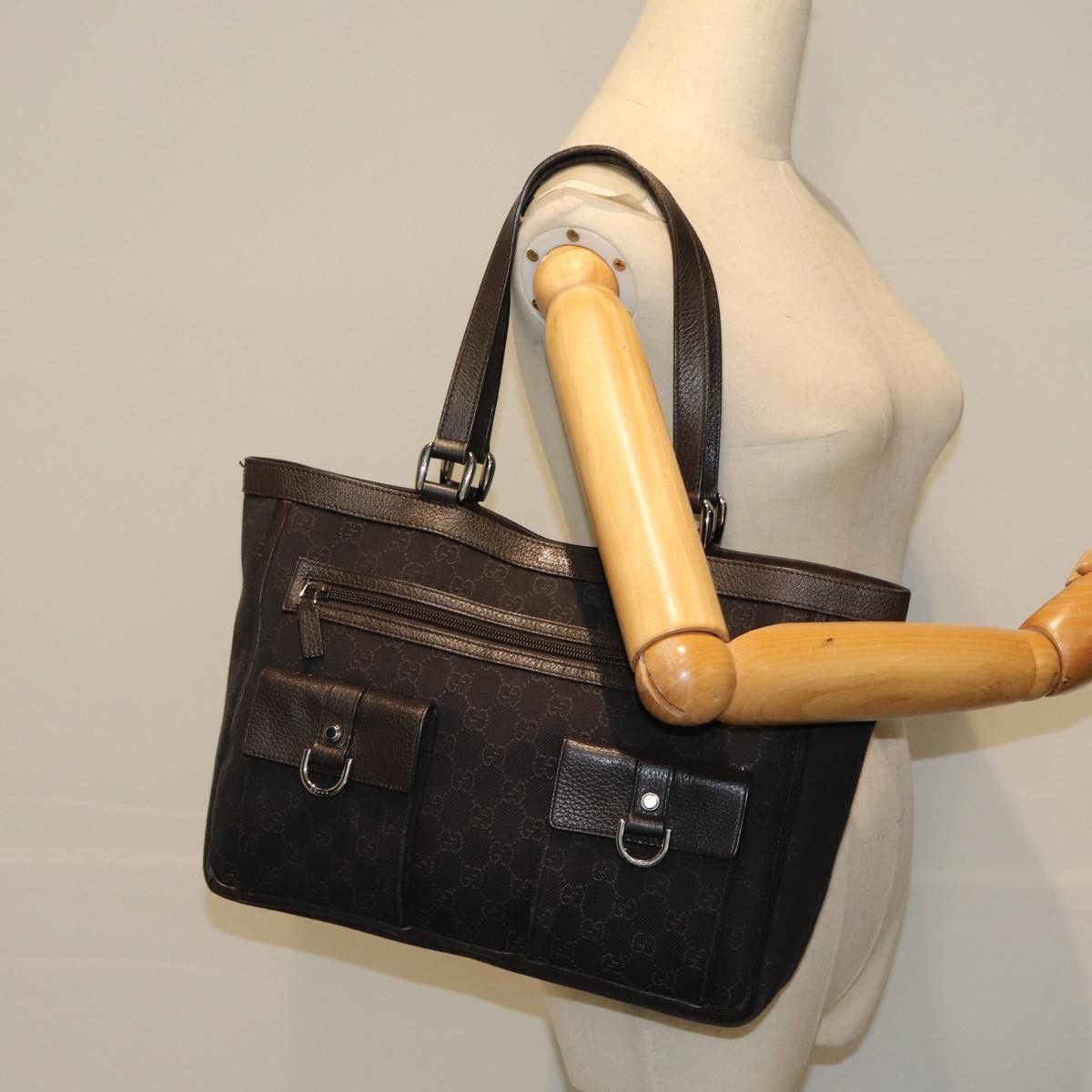 Gucci Abbey Brown Canvas Tote Bag (Pre-Owned) Size ONE SIZE - 7 Thumbnail