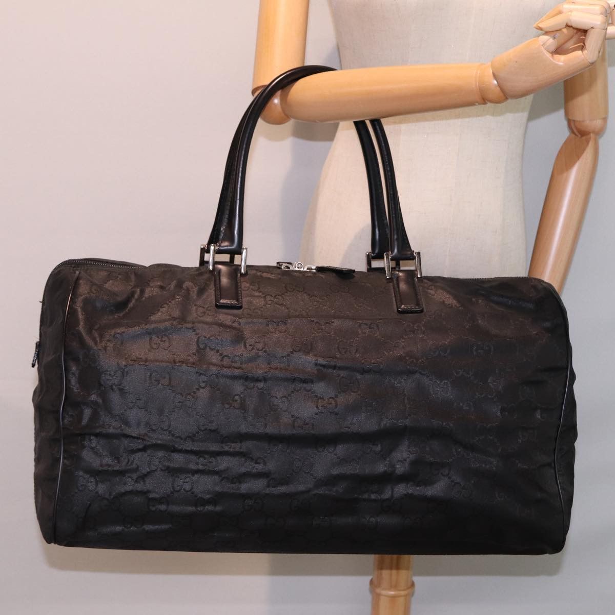 Gucci Gg Pattern Black Synthetic Travel Bag (Pre-Owned) Size ONE SIZE - 7 Thumbnail