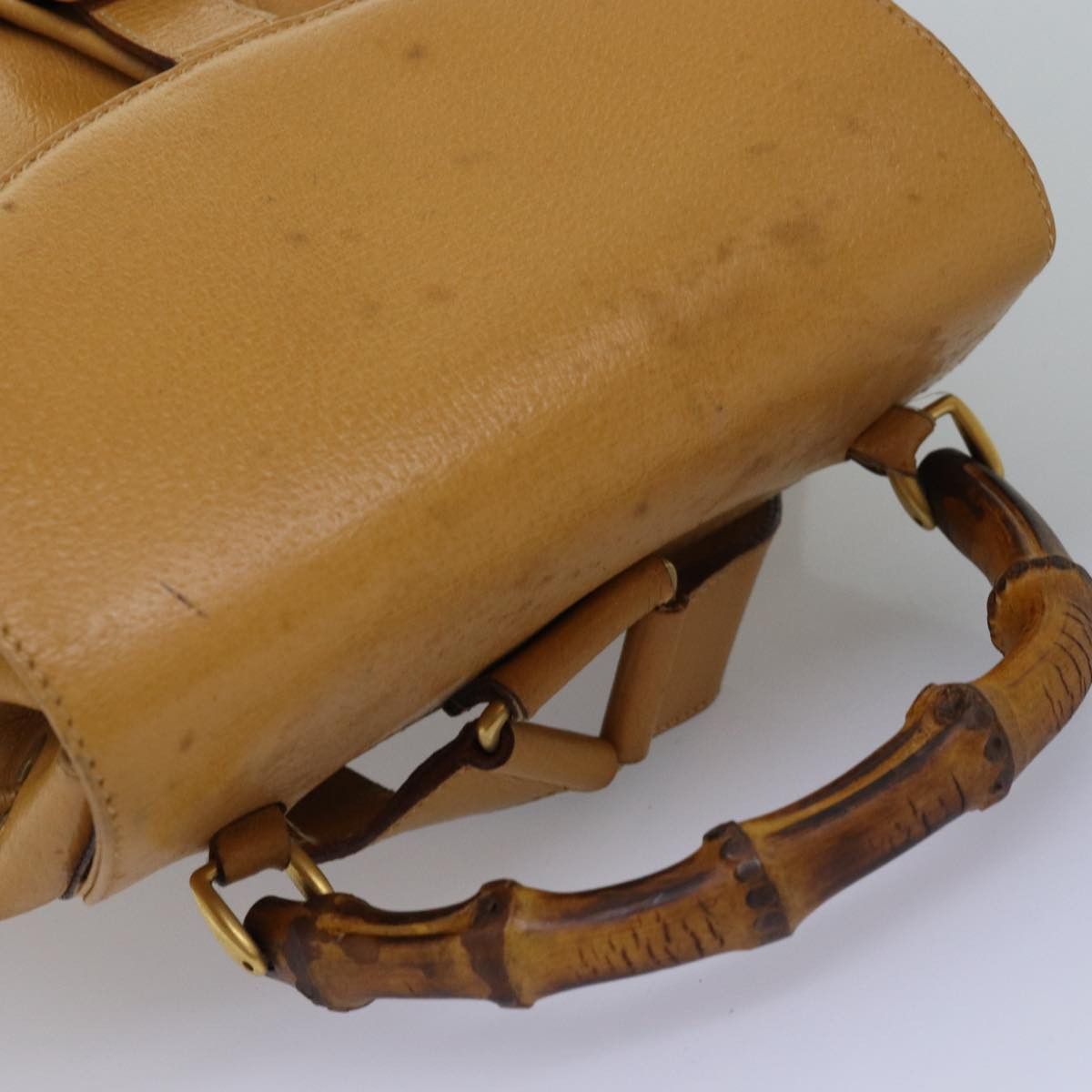 Gucci Bamboo Yellow Leather Backpack Bag (Pre-Owned) Size ONE SIZE - 13 Thumbnail