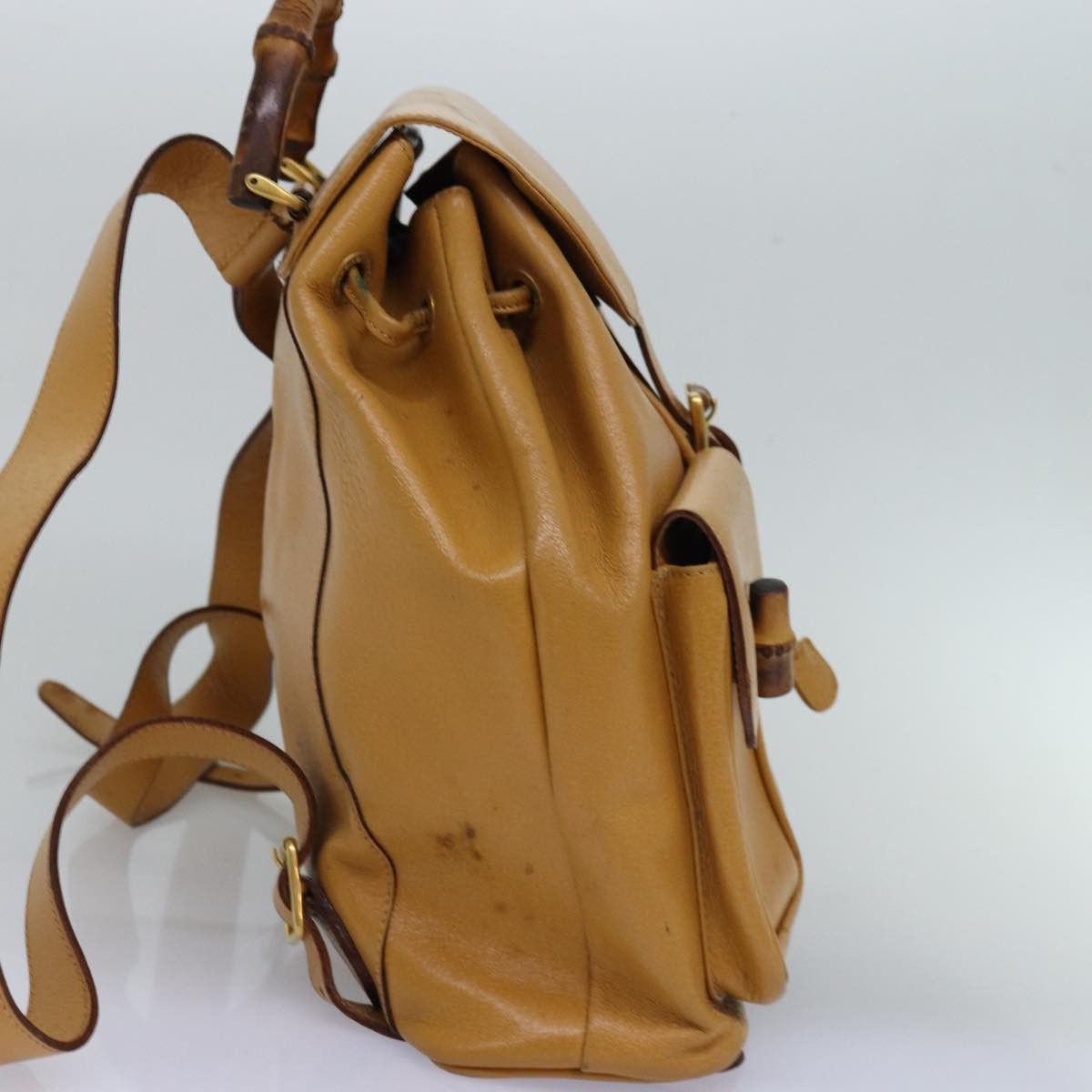 Gucci Bamboo Yellow Leather Backpack Bag (Pre-Owned) Size ONE SIZE - 4 Thumbnail
