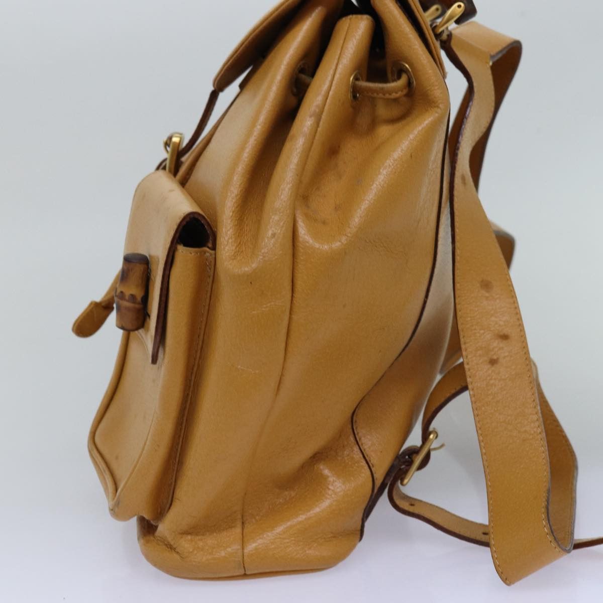 Gucci Bamboo Yellow Leather Backpack Bag (Pre-Owned) Size ONE SIZE - 11 Thumbnail