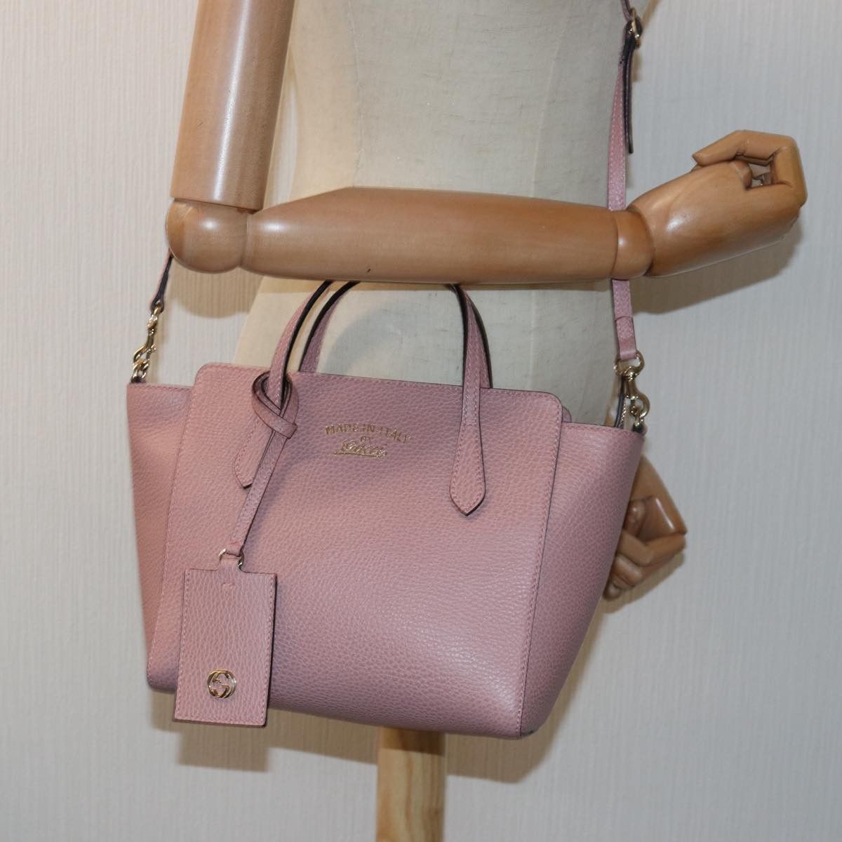 Gucci Pink Leather Handbag (Pre-Owned) Size ONE SIZE - 7 Thumbnail