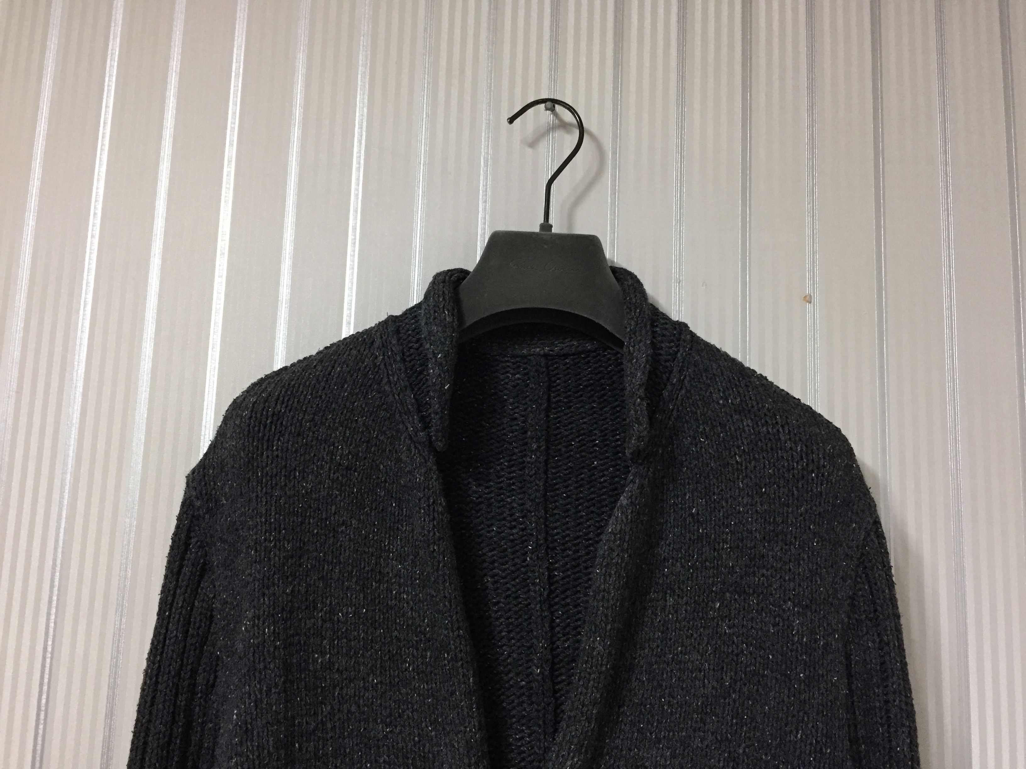 Yohji Yamamoto Elongated Sleeve Grey Silk Knit Cardigan | Grailed 