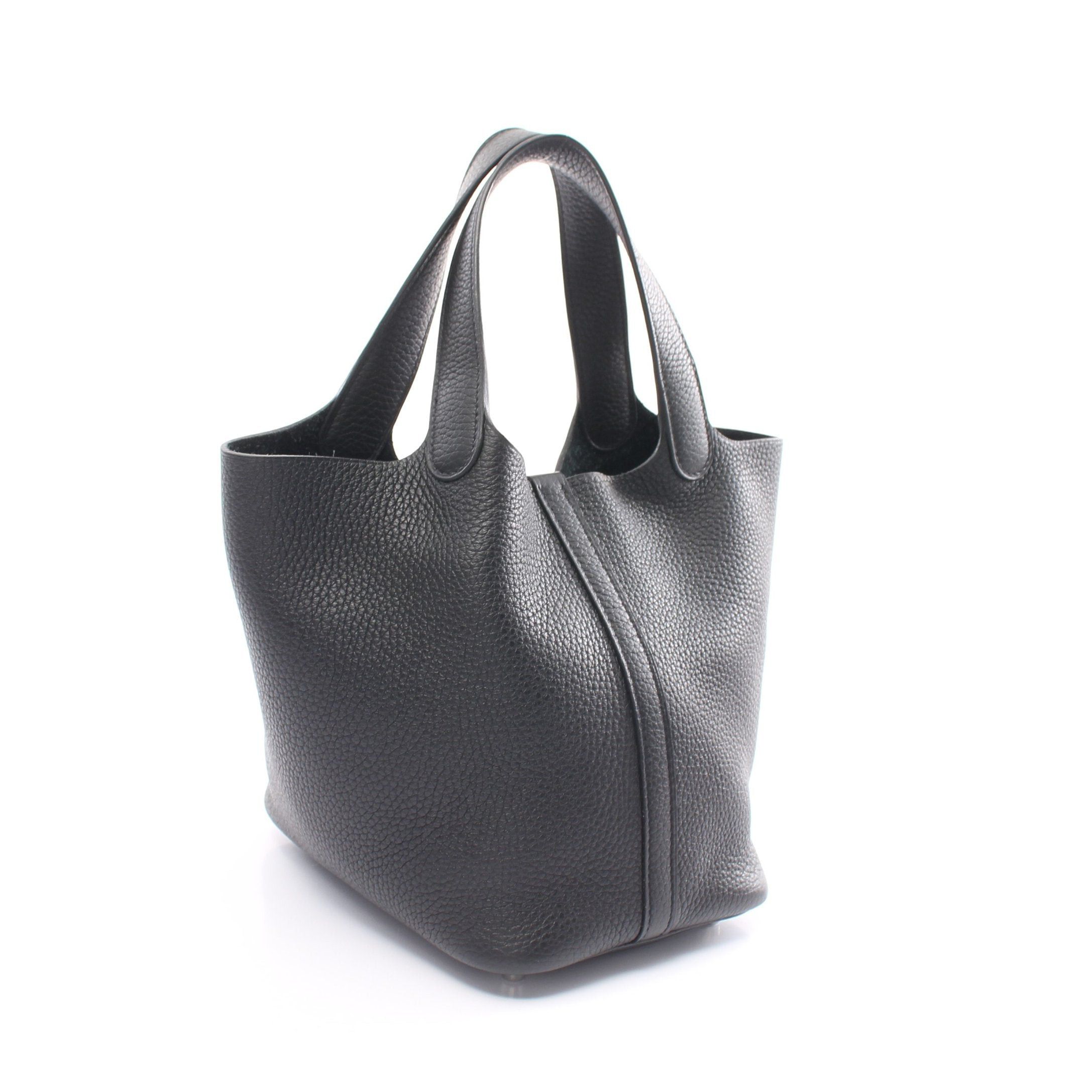 Hermes Hermes Picotan Lock Pm Handbag Clemence Leather Black Silver Hardware Z Stamp Size ONE SIZE - 2 Thumbnail