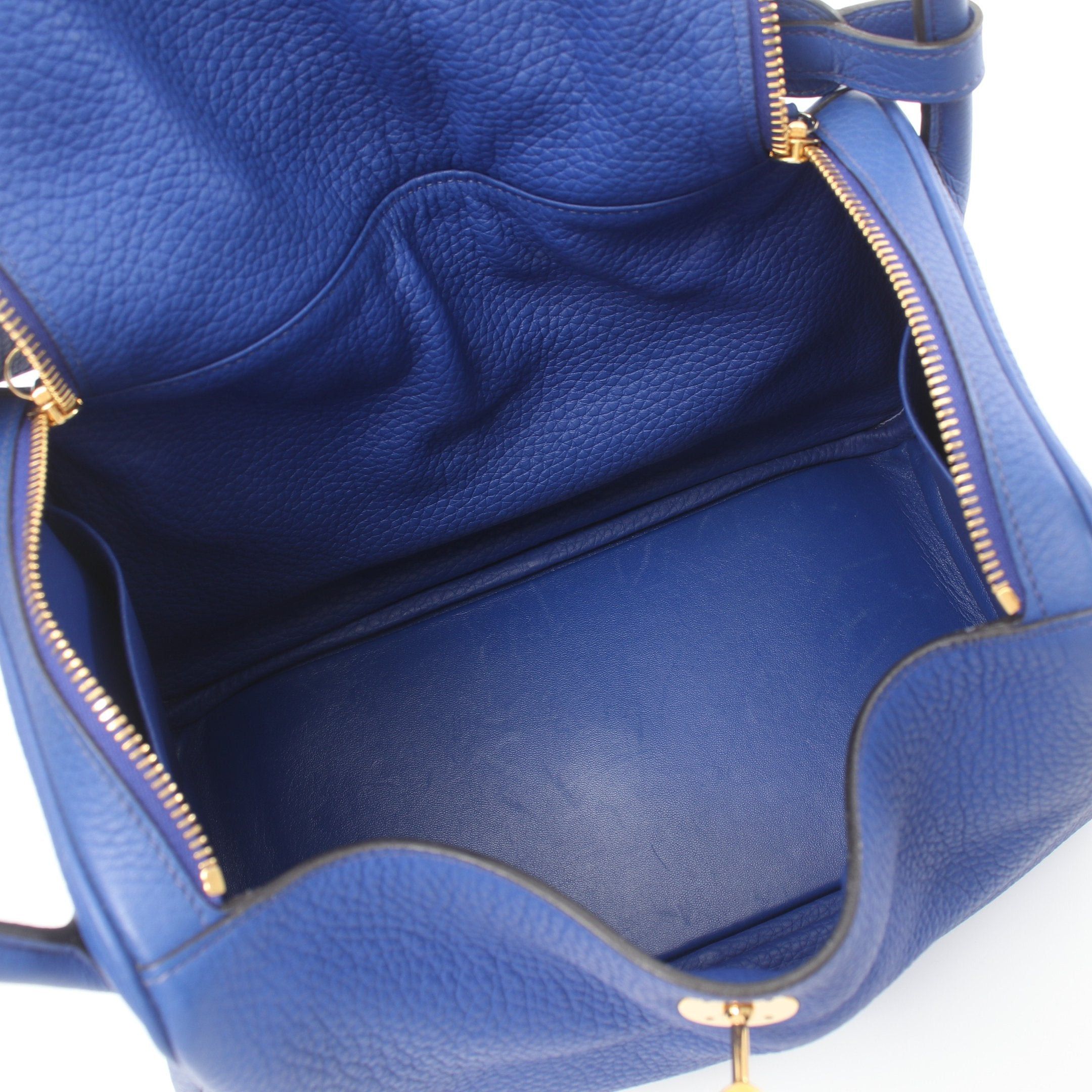 Hermes Hermes Lindy 30 Blue Electric Shoulder Bag Clemence Leather Gold Hardware □O Stamp Size ONE SIZE - 3 Thumbnail