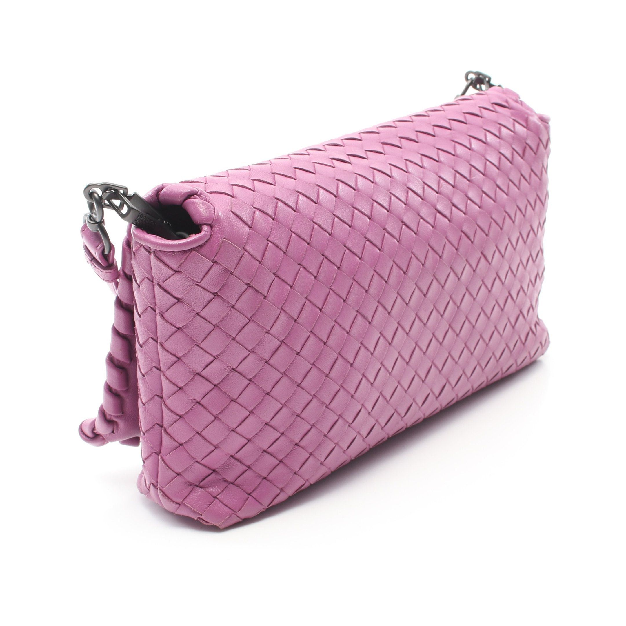 Bottega Veneta Bottega Veneta Intrecciato Shoulder Bag Leather Pink Purple Size ONE SIZE - 2 Thumbnail