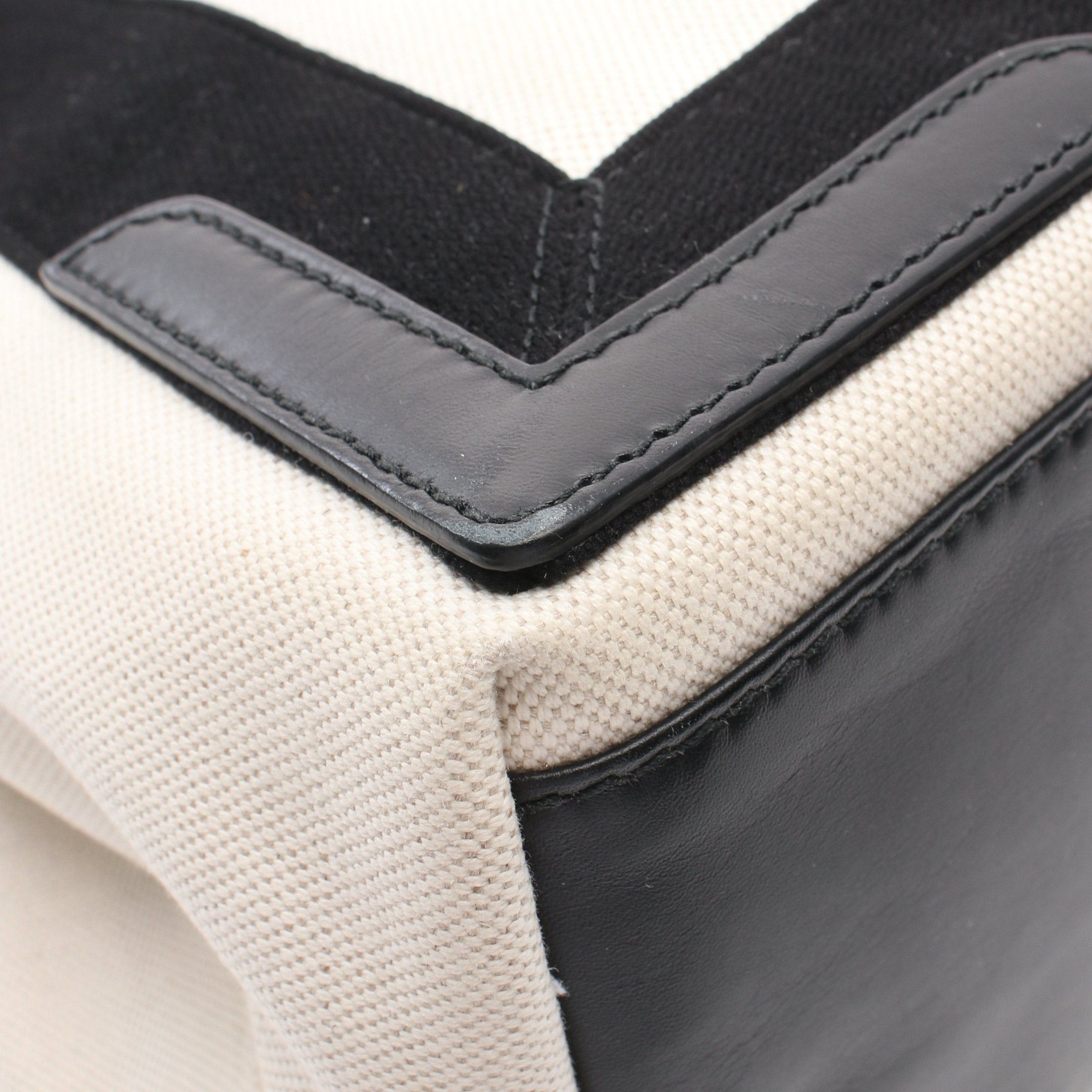 Balenciaga Balenciaga Navy Cabas S Hippopotamus Handbag Tote Bag Canvas Leather Ivory Black Size ONE SIZE - 8 Thumbnail