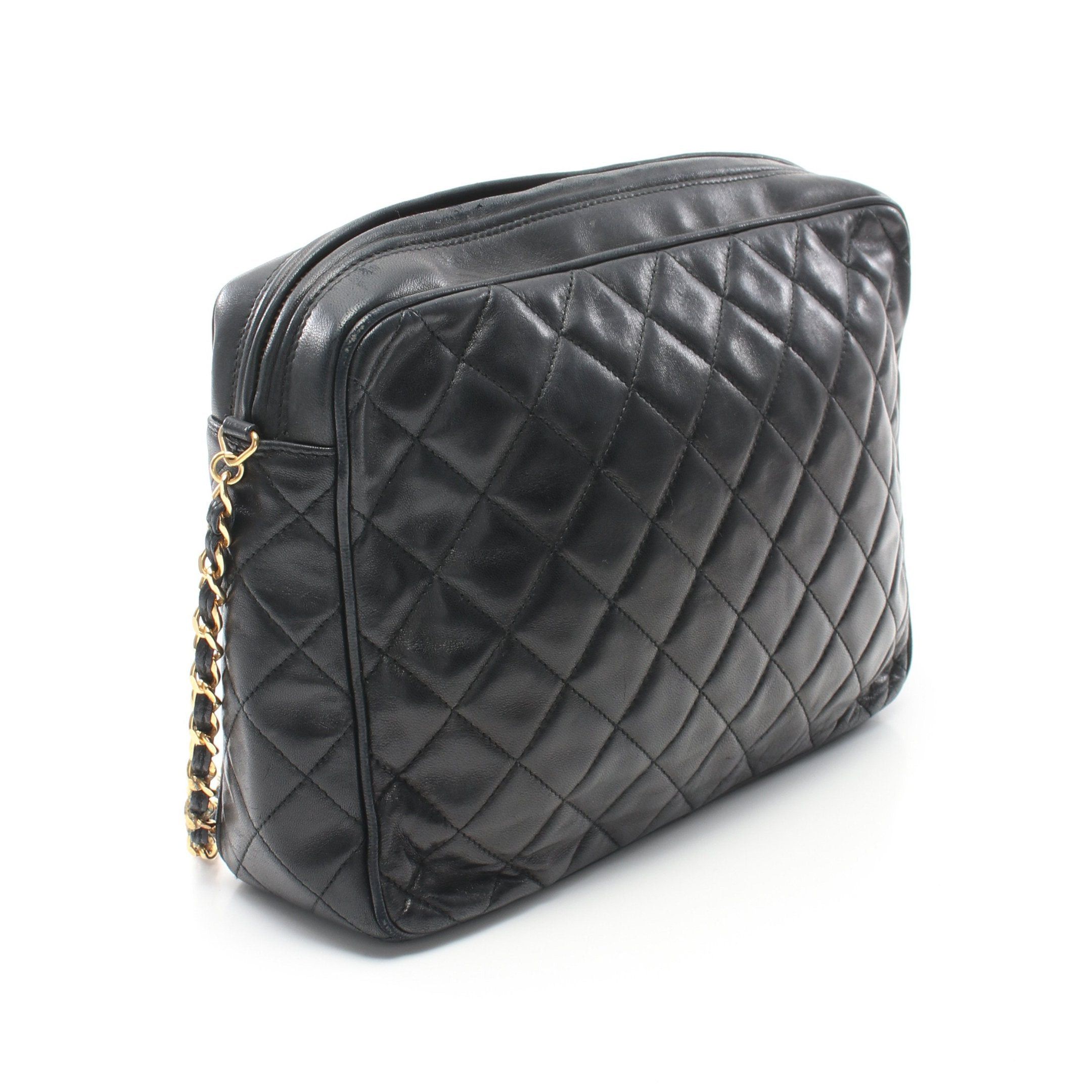 Chanel Chanel Matelasse Chain Shoulder Bag Lambskin Black Gold Hardware Size ONE SIZE - 2 Thumbnail