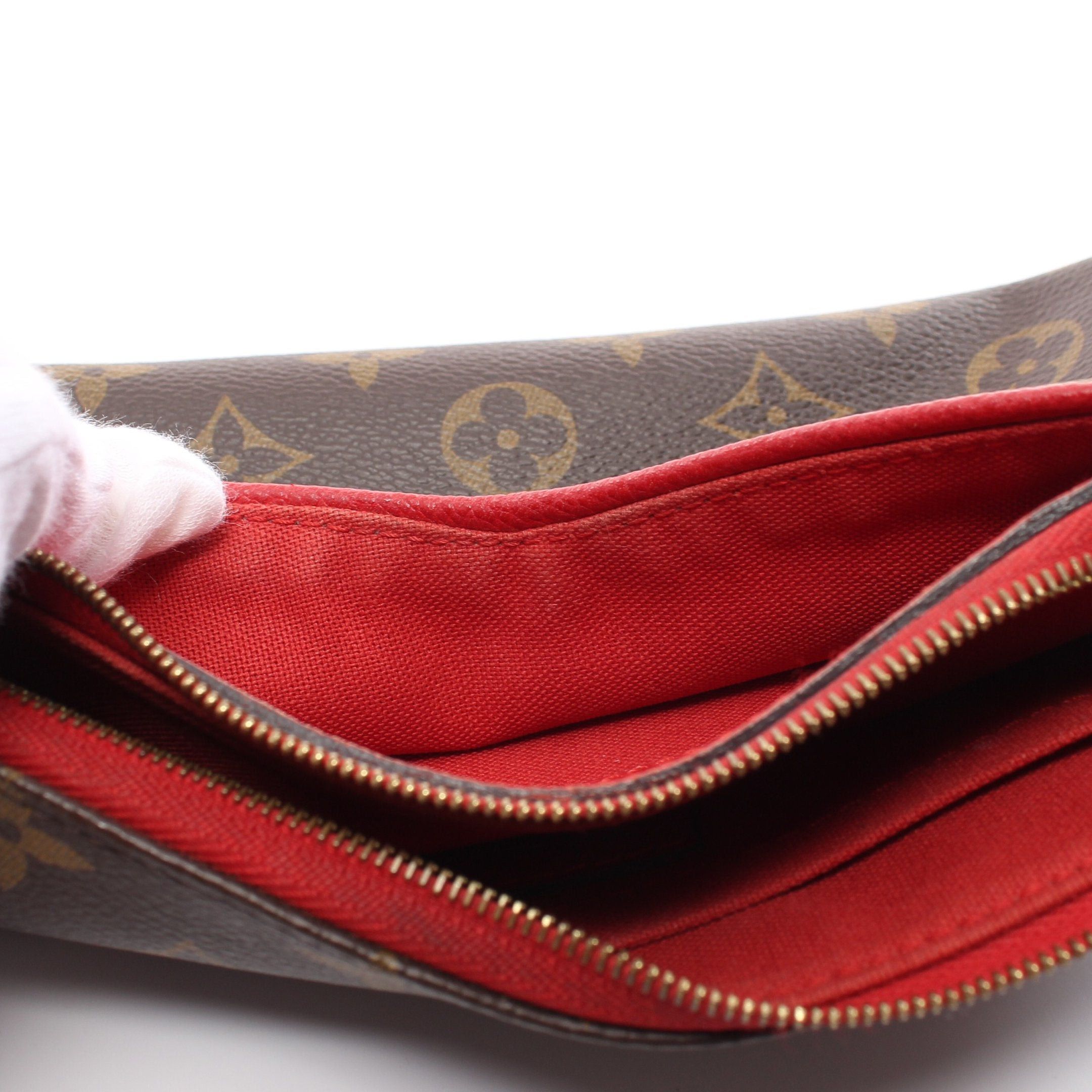 Louis Vuitton Louis Vuitton Pallas Clutch Monogram Cerise Chain Handbag Leather Brown Red Size ONE SIZE - 7 Thumbnail