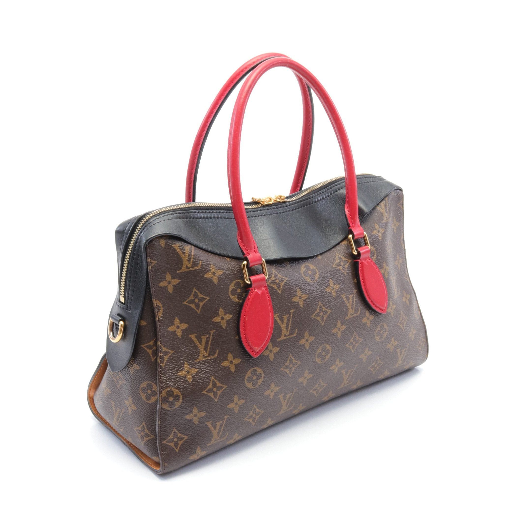 Louis Vuitton Louis Vuitton Tuileries Tote Monogram Handbag Leather Brown Black Red Size ONE SIZE - 2 Thumbnail