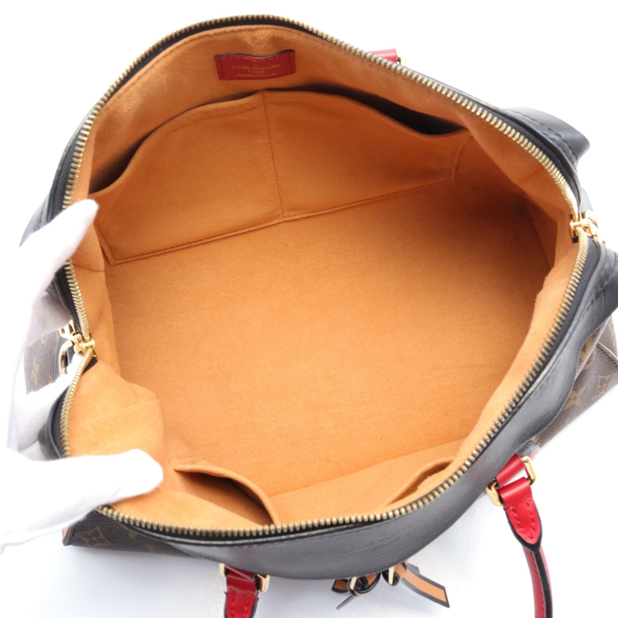 Louis Vuitton Louis Vuitton Tuileries Tote Monogram Handbag Leather Brown Black Red Size ONE SIZE - 3 Thumbnail