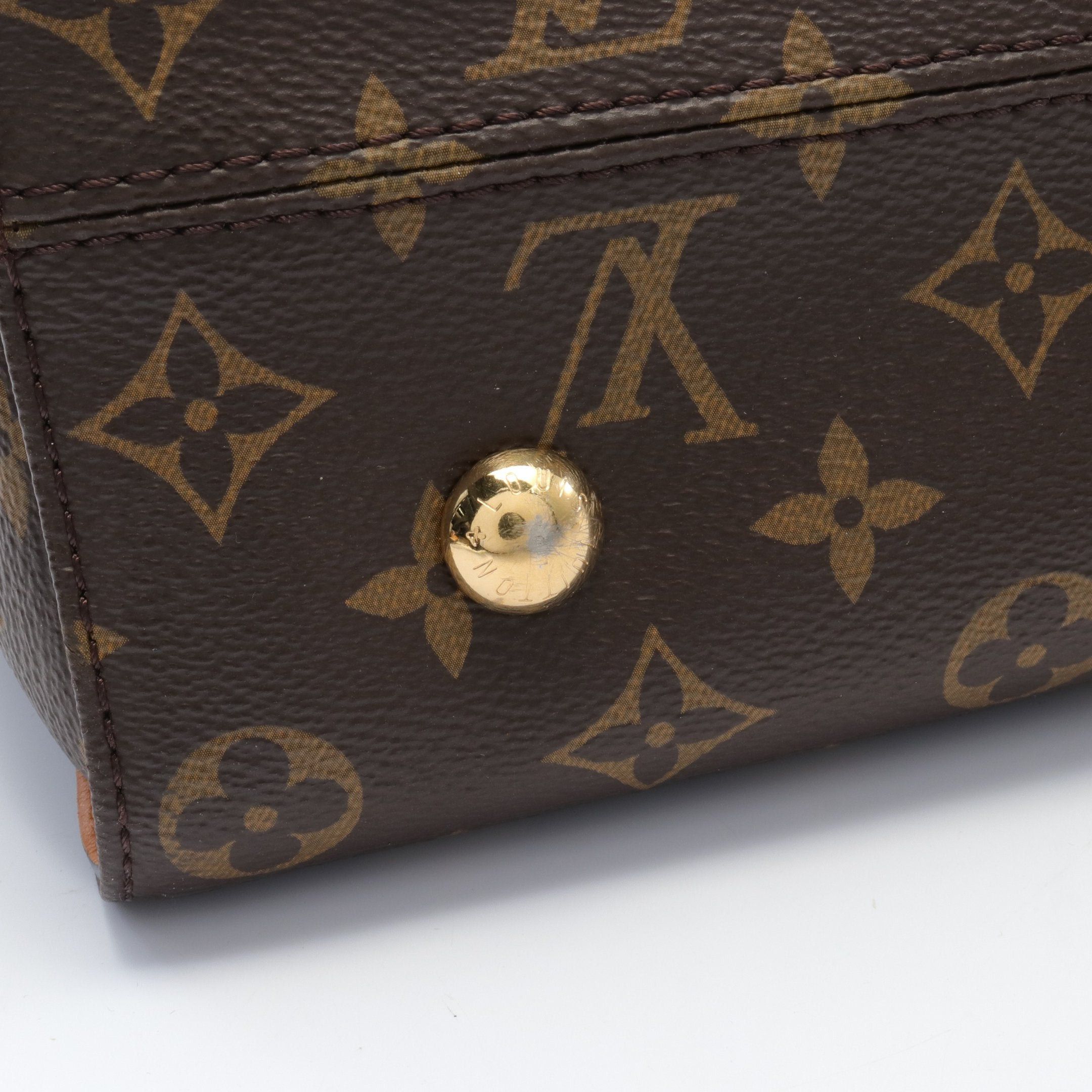 Louis Vuitton Louis Vuitton Tuileries Tote Monogram Handbag Leather Brown Black Red Size ONE SIZE - 6 Thumbnail