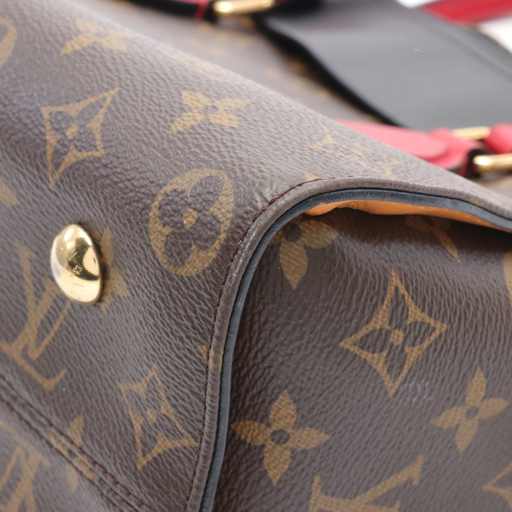 Louis Vuitton Louis Vuitton Tuileries Tote Monogram Handbag Leather Brown Black Red Size ONE SIZE - 8 Thumbnail
