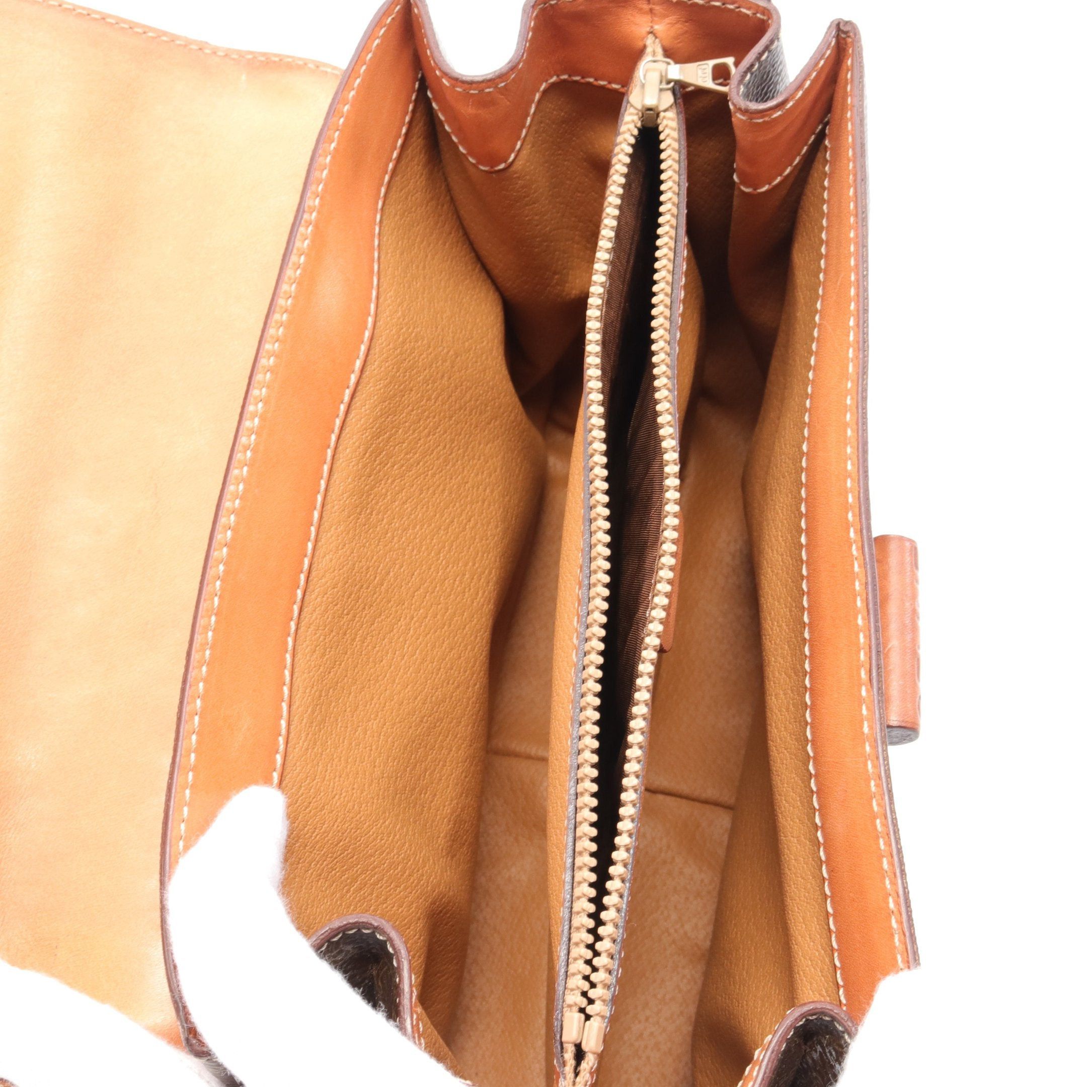 Celine Celine Macadam Handbag Leather Dark Brown Size ONE SIZE - 3 Thumbnail