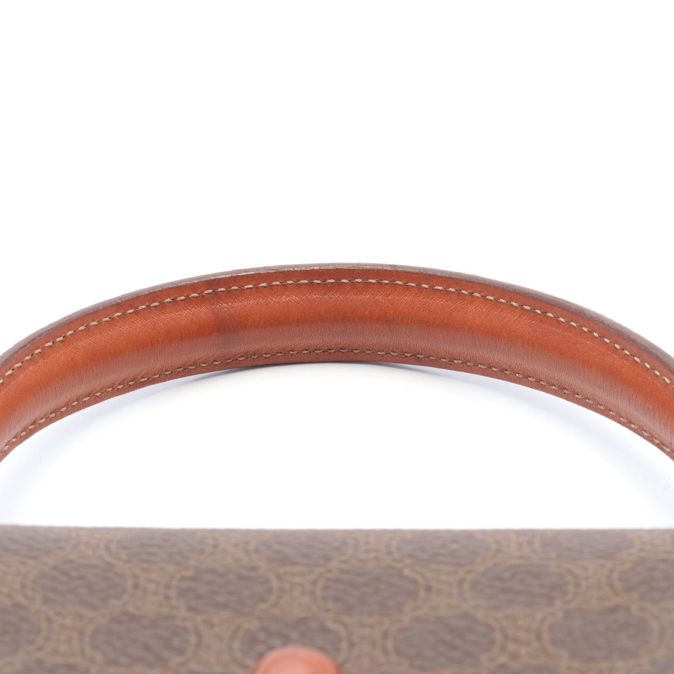 Celine Celine Macadam Handbag Leather Dark Brown Size ONE SIZE - 9 Thumbnail
