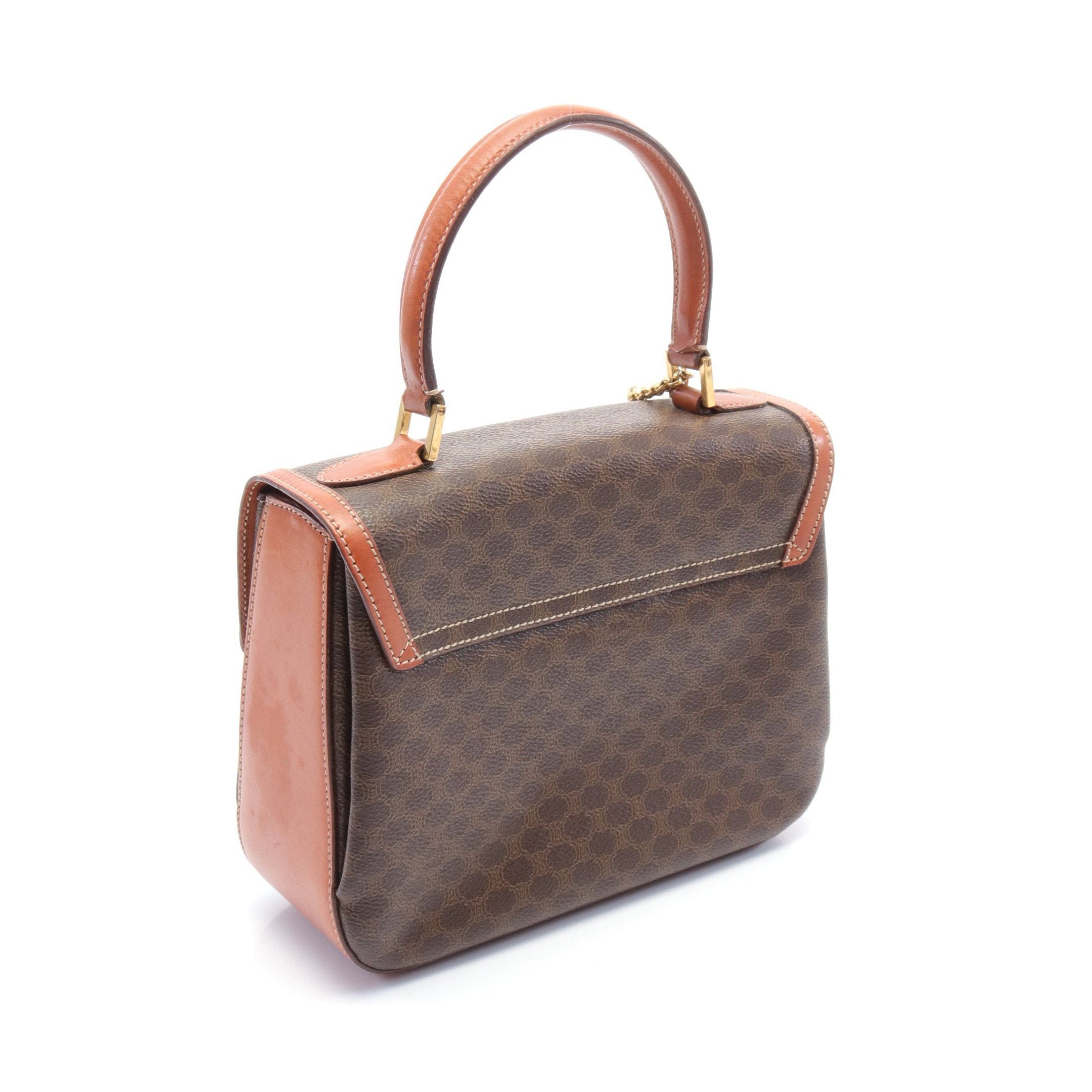 Celine Celine Macadam Handbag Leather Dark Brown Size ONE SIZE - 2 Thumbnail