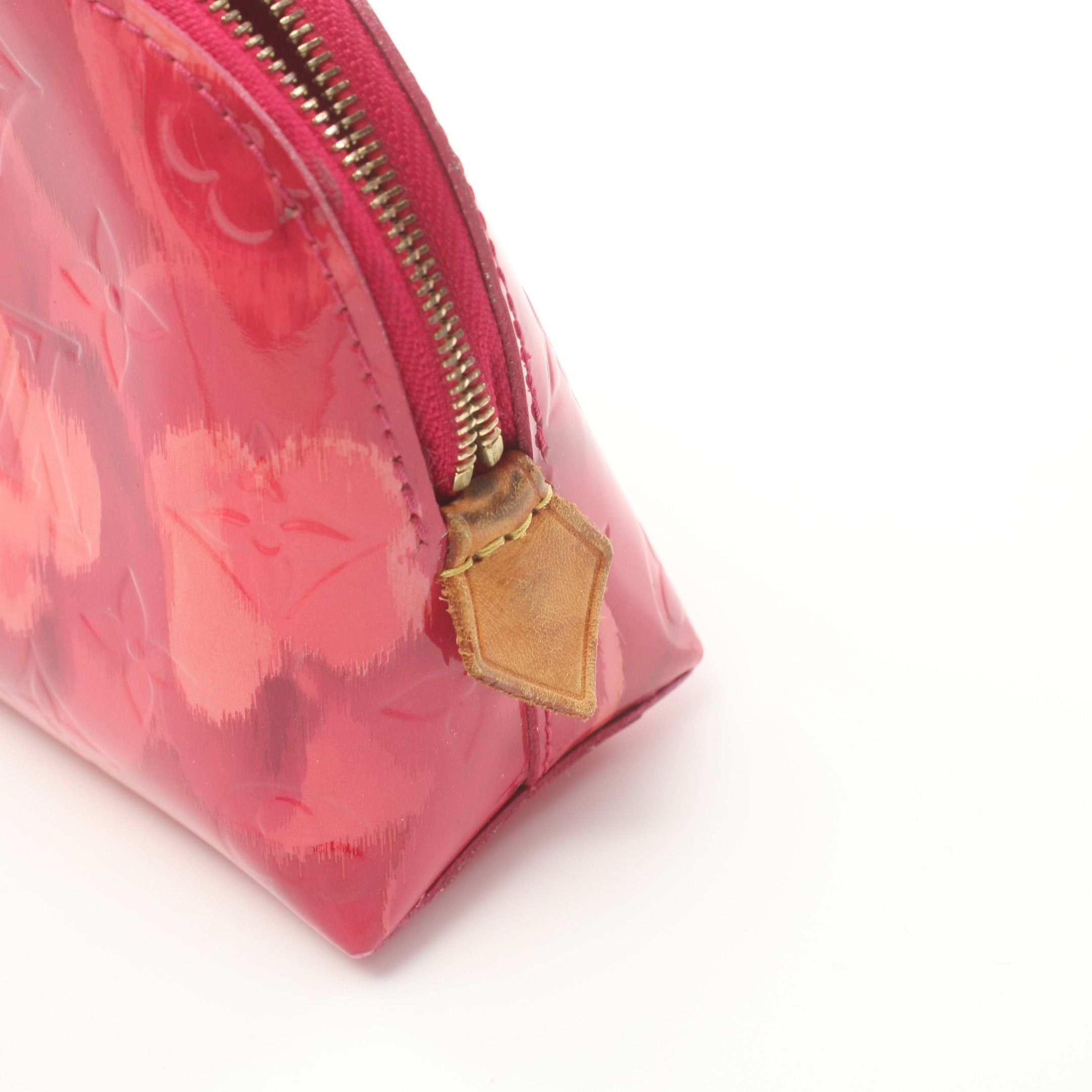 Louis Vuitton Louis Vuitton Pochette Cosmetics Ikat Flower Vernis Rose Andian Cosmetic Pouch Leather Pink Purple Size ONE SIZE - 8 Thumbnail