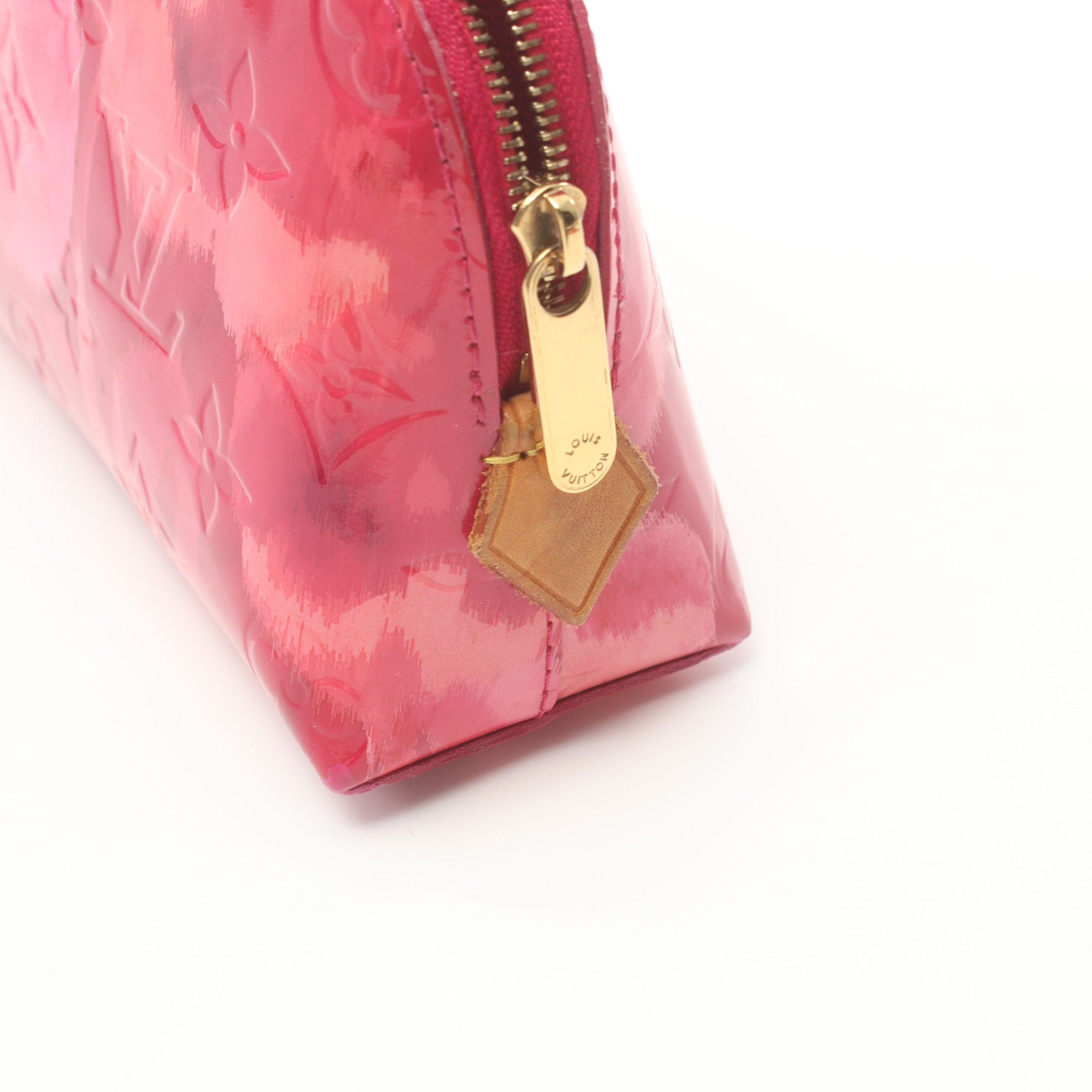 Louis Vuitton Louis Vuitton Pochette Cosmetics Ikat Flower Vernis Rose Andian Cosmetic Pouch Leather Pink Purple Size ONE SIZE - 7 Thumbnail