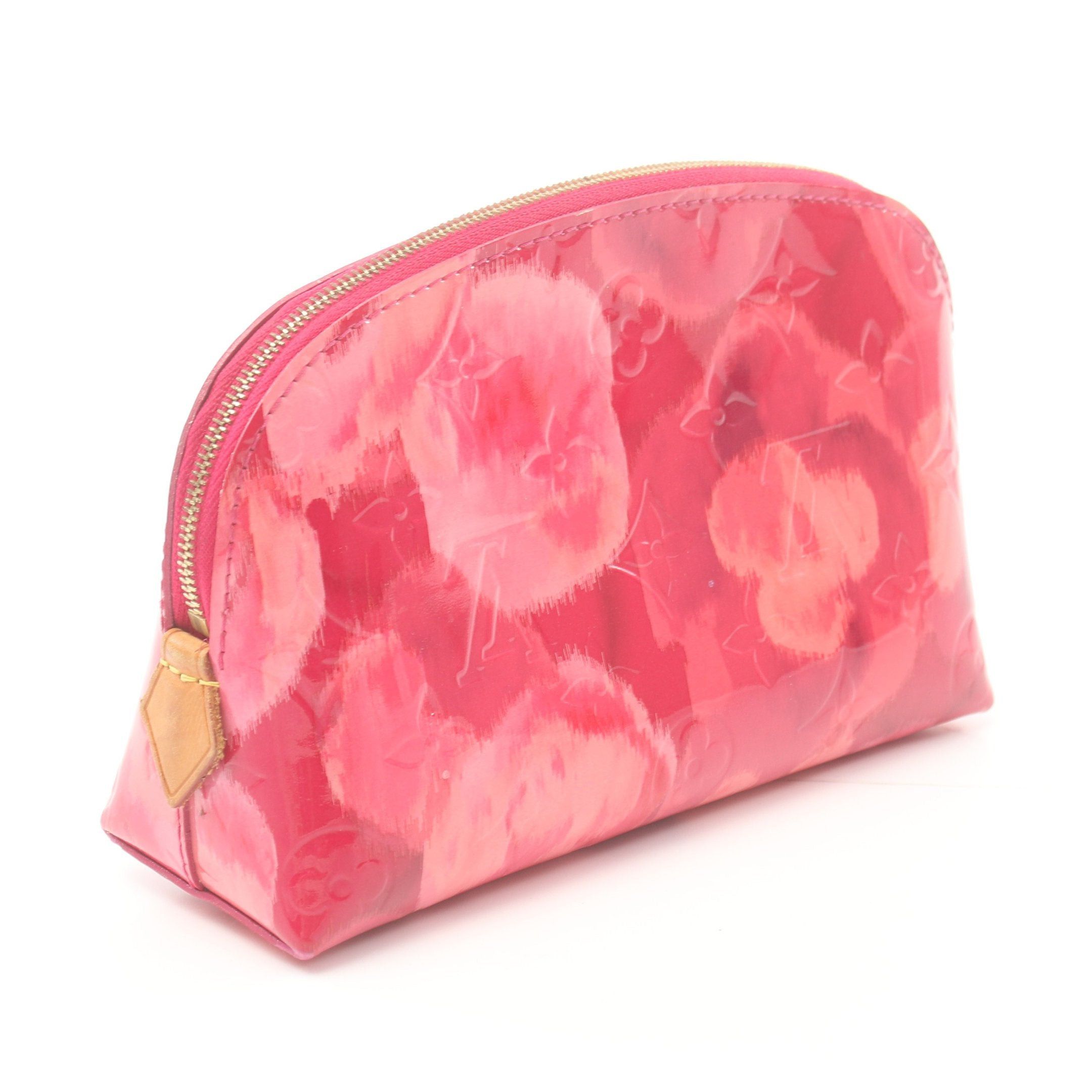 Louis Vuitton Louis Vuitton Pochette Cosmetics Ikat Flower Vernis Rose Andian Cosmetic Pouch Leather Pink Purple Size ONE SIZE - 2 Thumbnail
