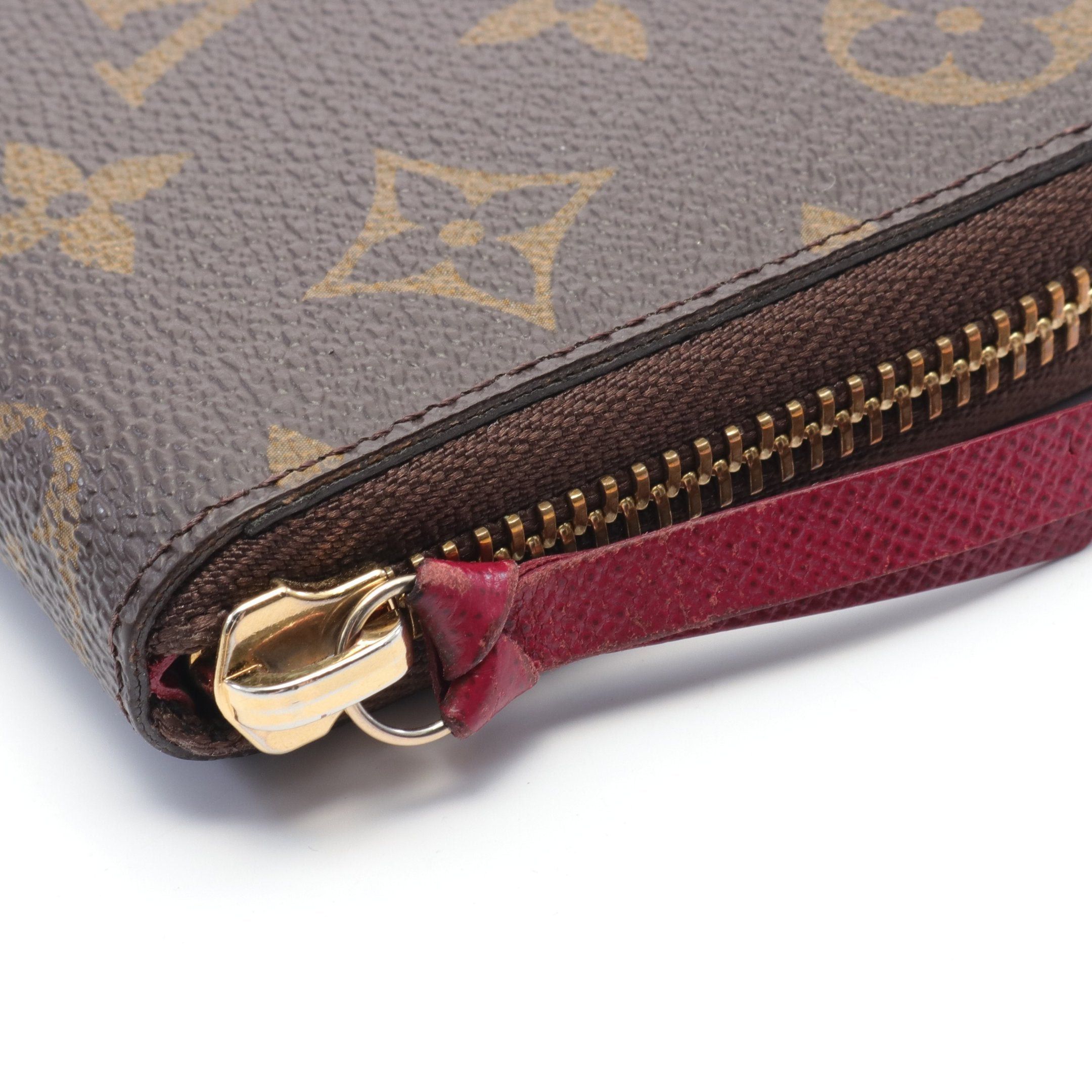 Louis Vuitton Louis Vuitton Portefeuil Clemence Monogram Fuchsia Round Zipper Long Wallet Leather Brown Pink Purple Size ONE SIZE - 5 Thumbnail