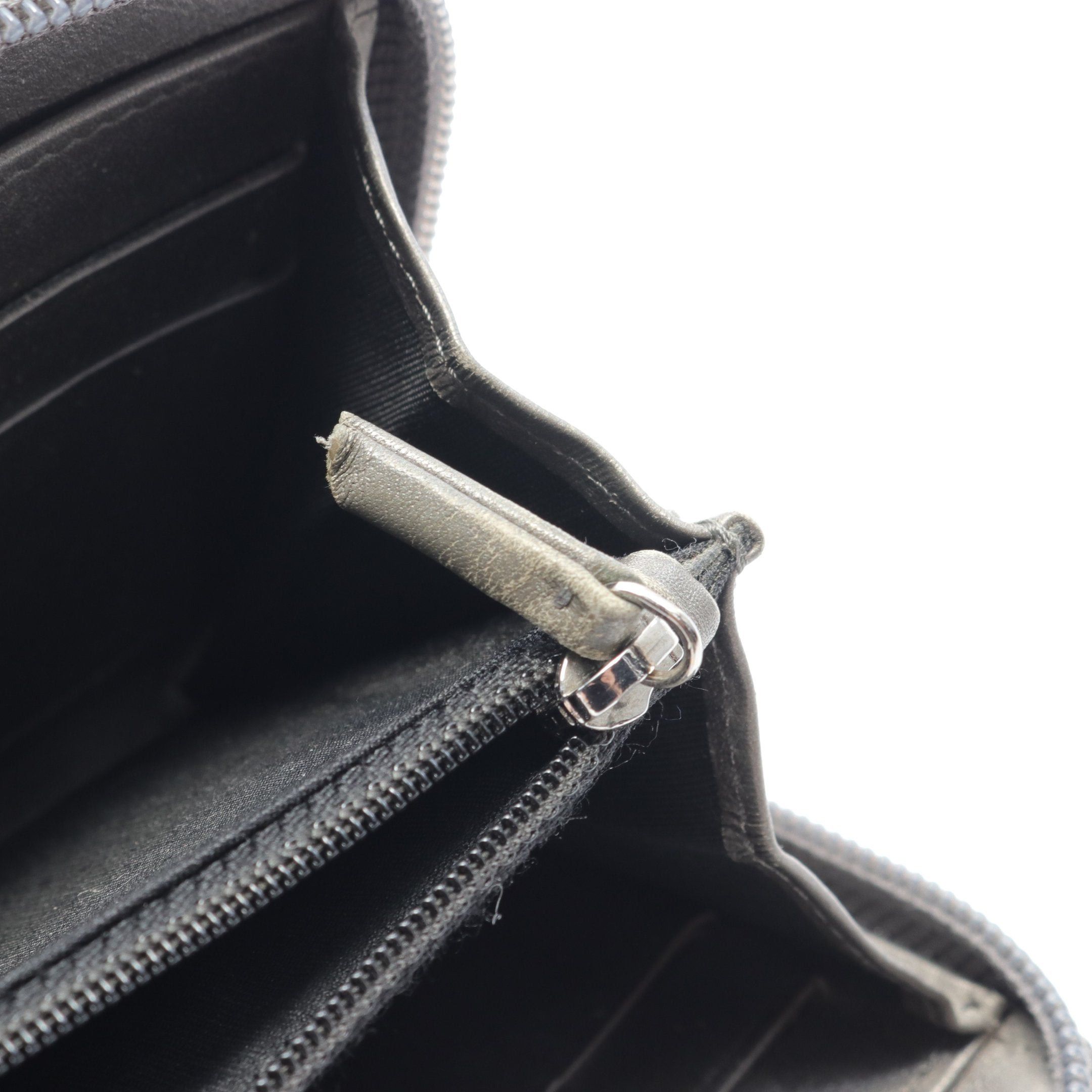 Chanel Chanel Coco Mark Round Zipper Long Wallet Caviar Skin Dark Gray Silver Hardware Size ONE SIZE - 7 Thumbnail