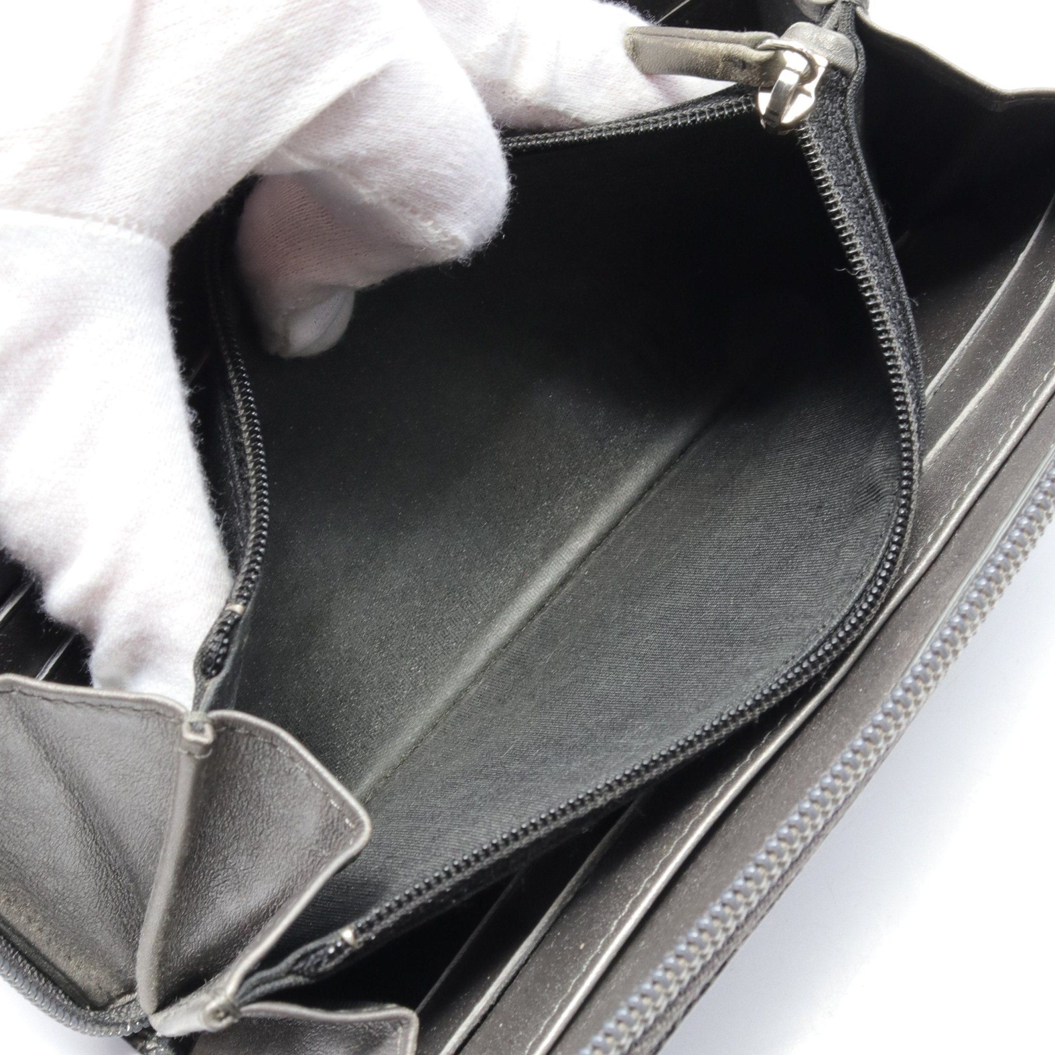 Chanel Chanel Coco Mark Round Zipper Long Wallet Caviar Skin Dark Gray Silver Hardware Size ONE SIZE - 5 Thumbnail