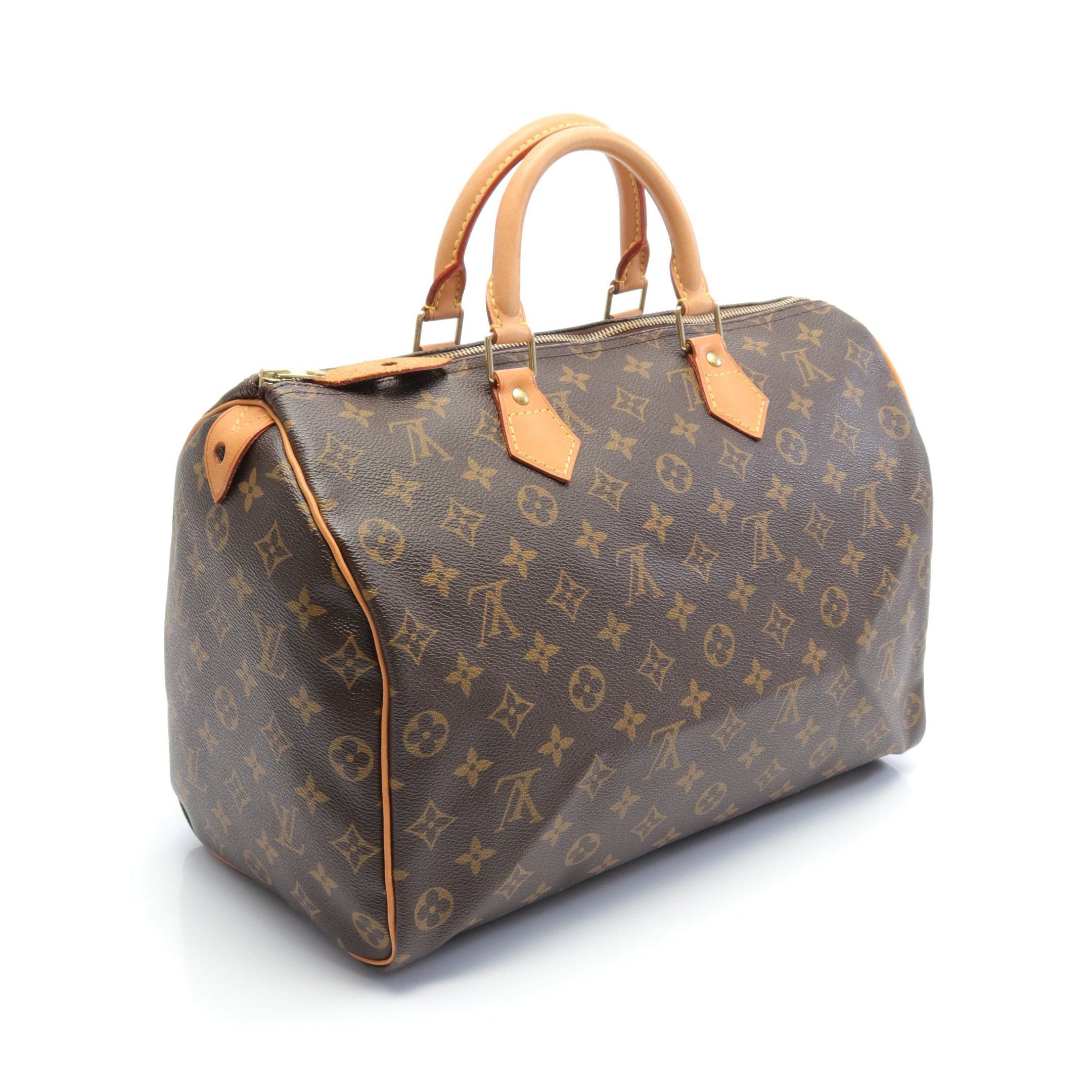 Louis Vuitton Louis Vuitton Speedy 35 Monogram Handbag Leather Brown Size ONE SIZE - 2 Thumbnail