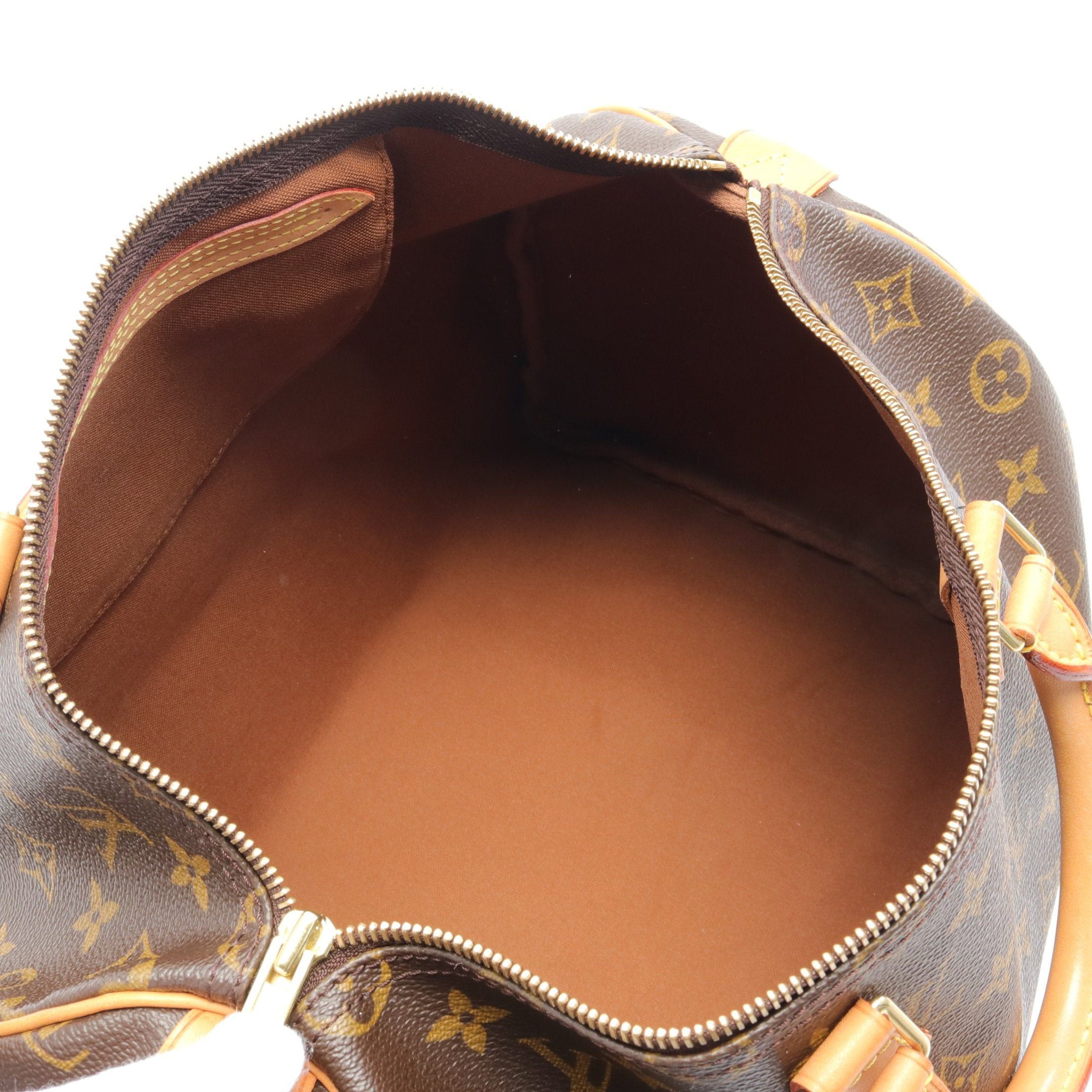Louis Vuitton Louis Vuitton Speedy 35 Monogram Handbag Leather Brown Size ONE SIZE - 3 Thumbnail