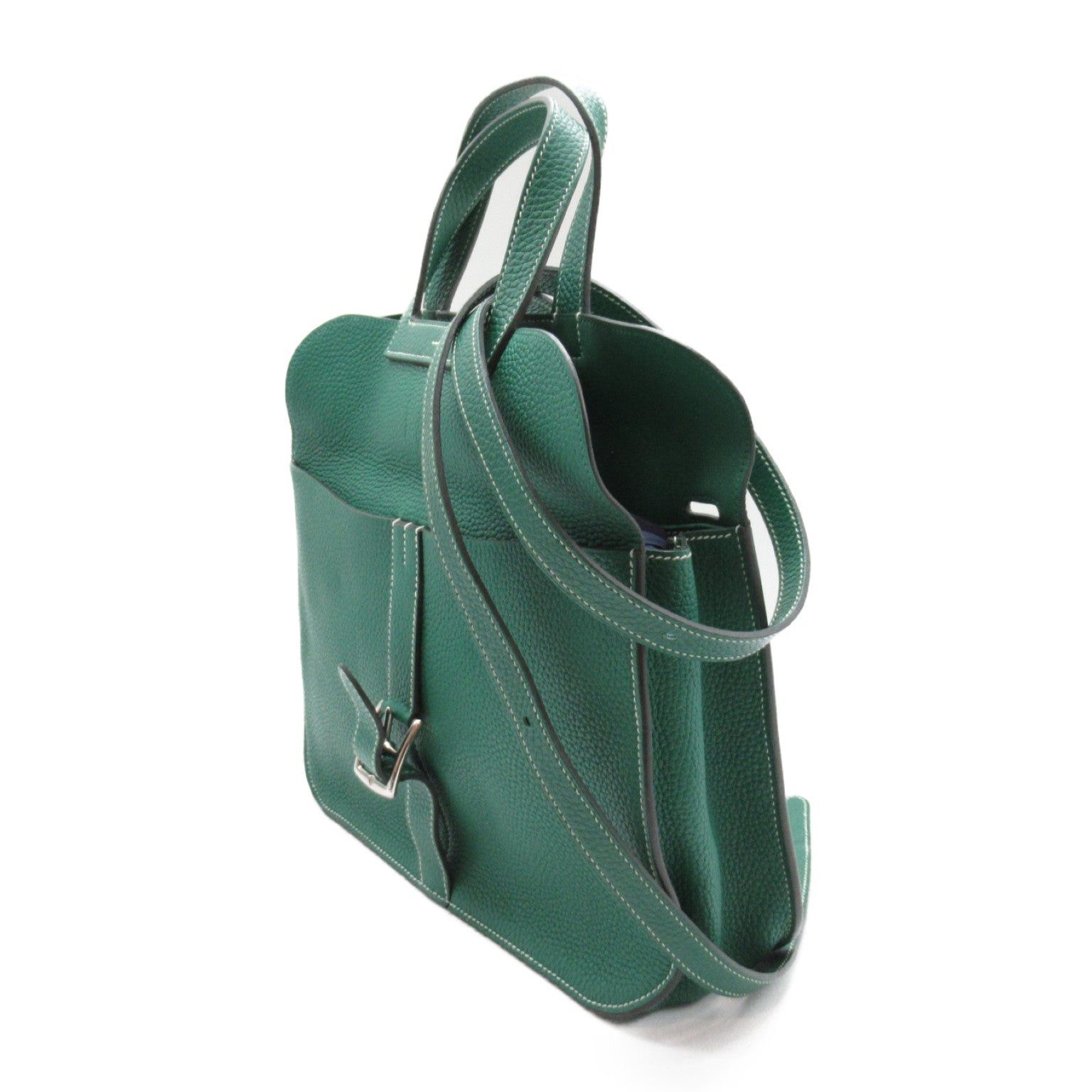 Hermes Hermes Arzan 31 Shoulder Bag Leather Clemence Green Silver Hardware A Stamp Size ONE SIZE - 3 Thumbnail