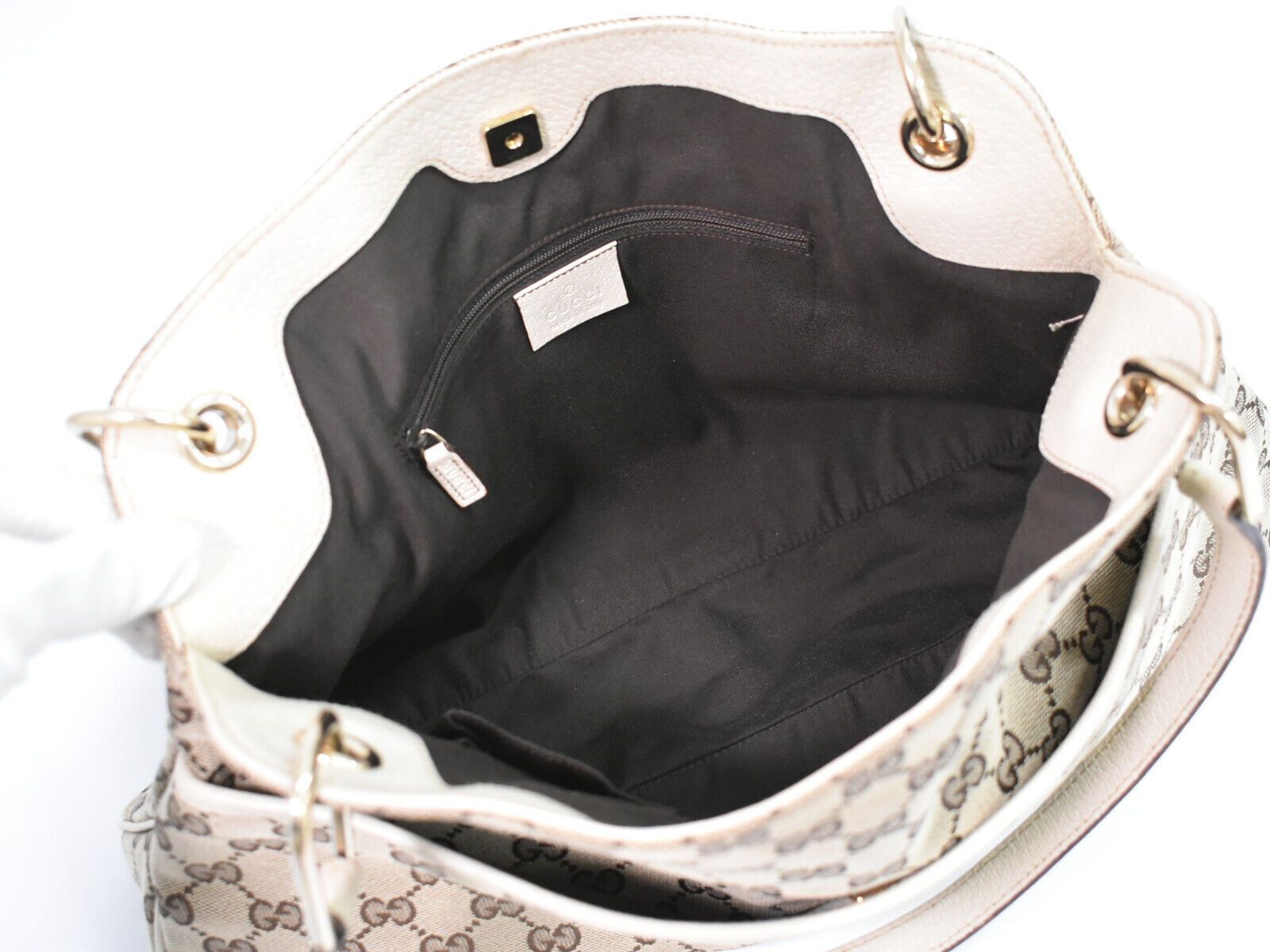 Gucci Gg Canvas Beige Canvas Tote Bag (Pre-Owned) Size ONE SIZE - 5 Thumbnail