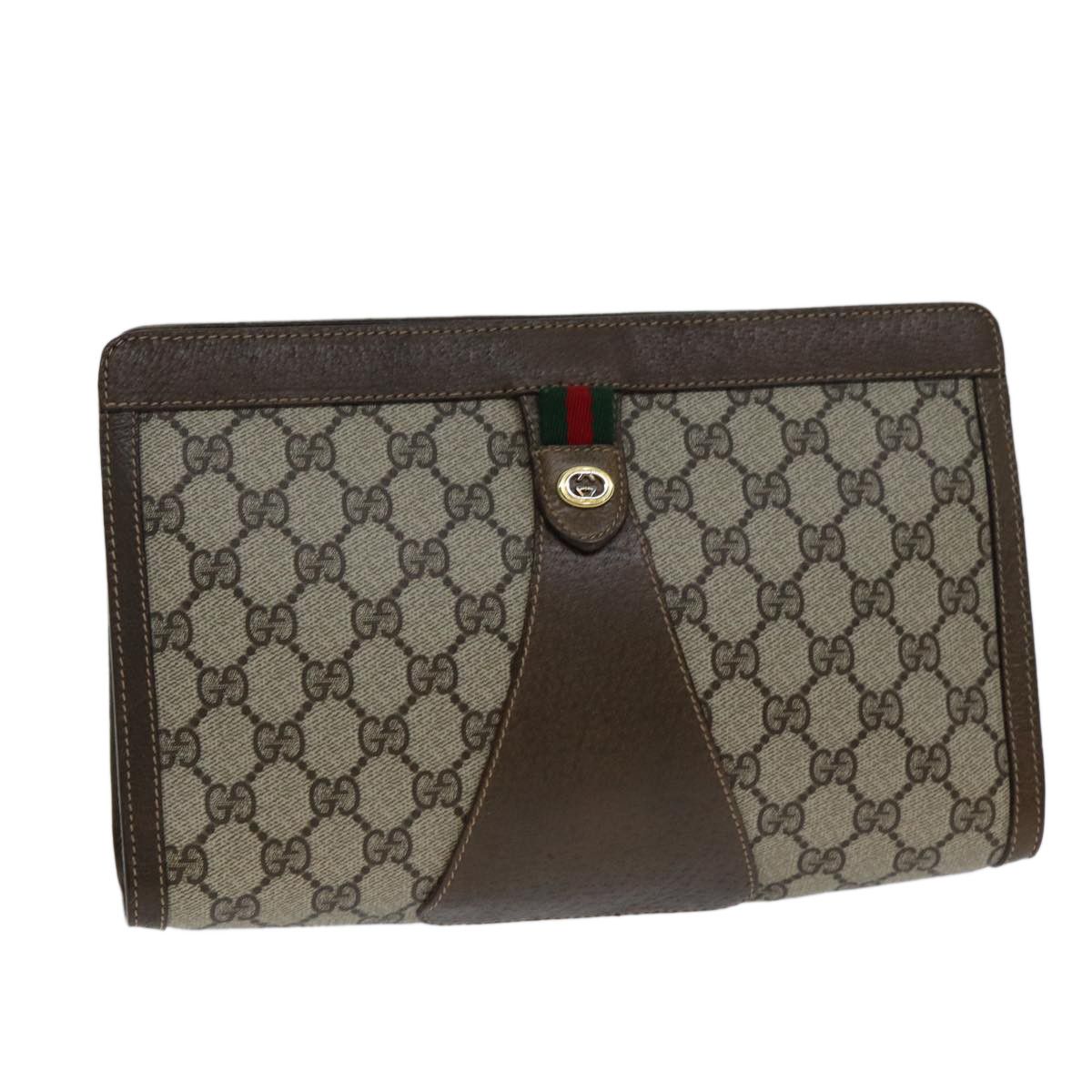 Gucci Ophidia Brown Canvas Clutch Bag (Pre-Owned) Size ONE SIZE - 9 Thumbnail