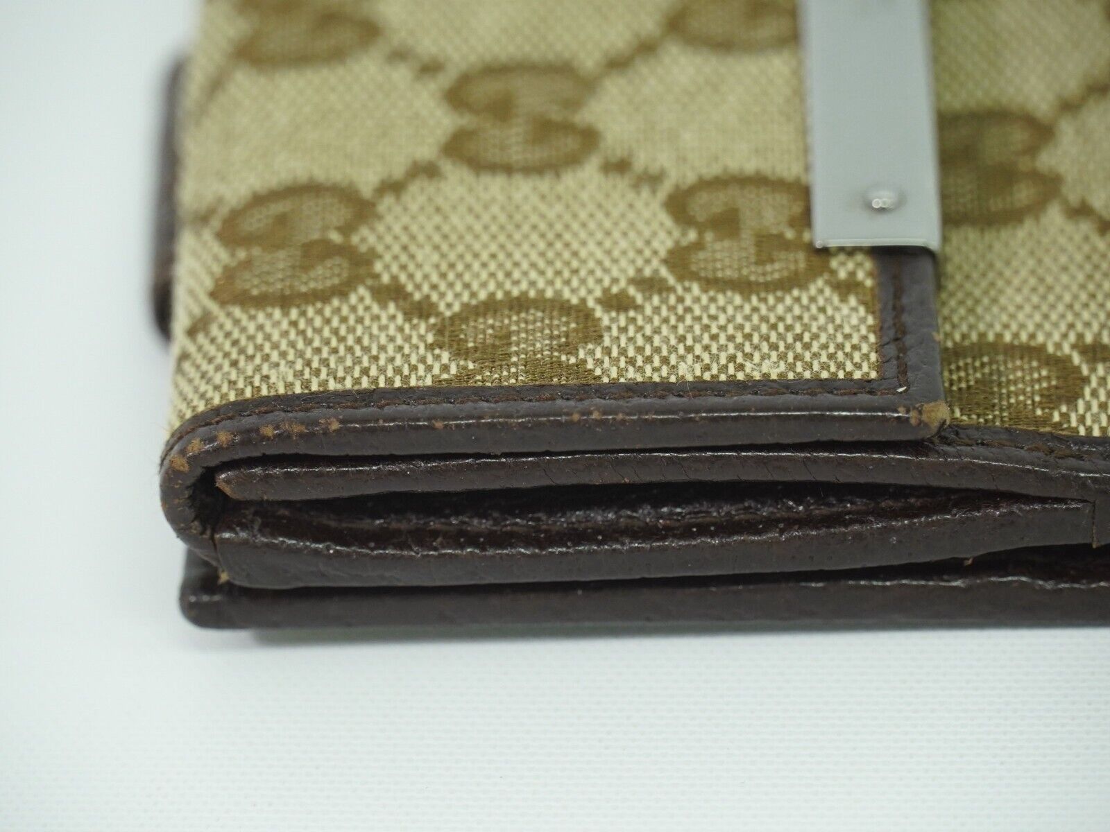 Gucci Metal Bar Beige Canvas Wallet (Pre-Owned) Size ONE SIZE - 6 Thumbnail