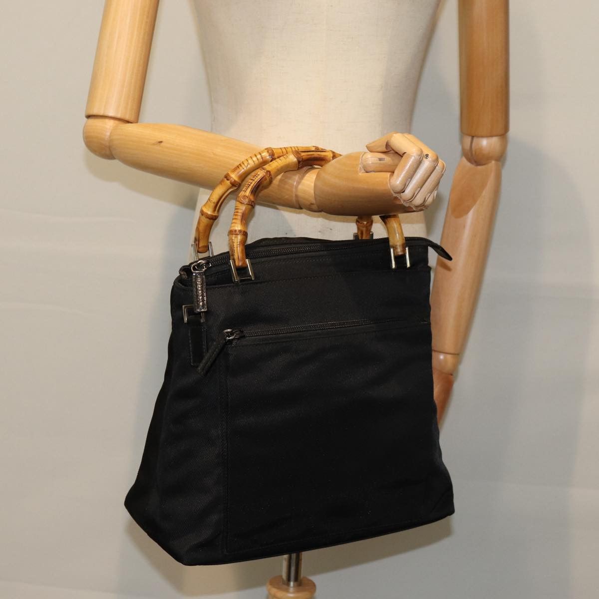 Gucci Bamboo Black Synthetic Handbag (Pre-Owned) Size ONE SIZE - 7 Thumbnail
