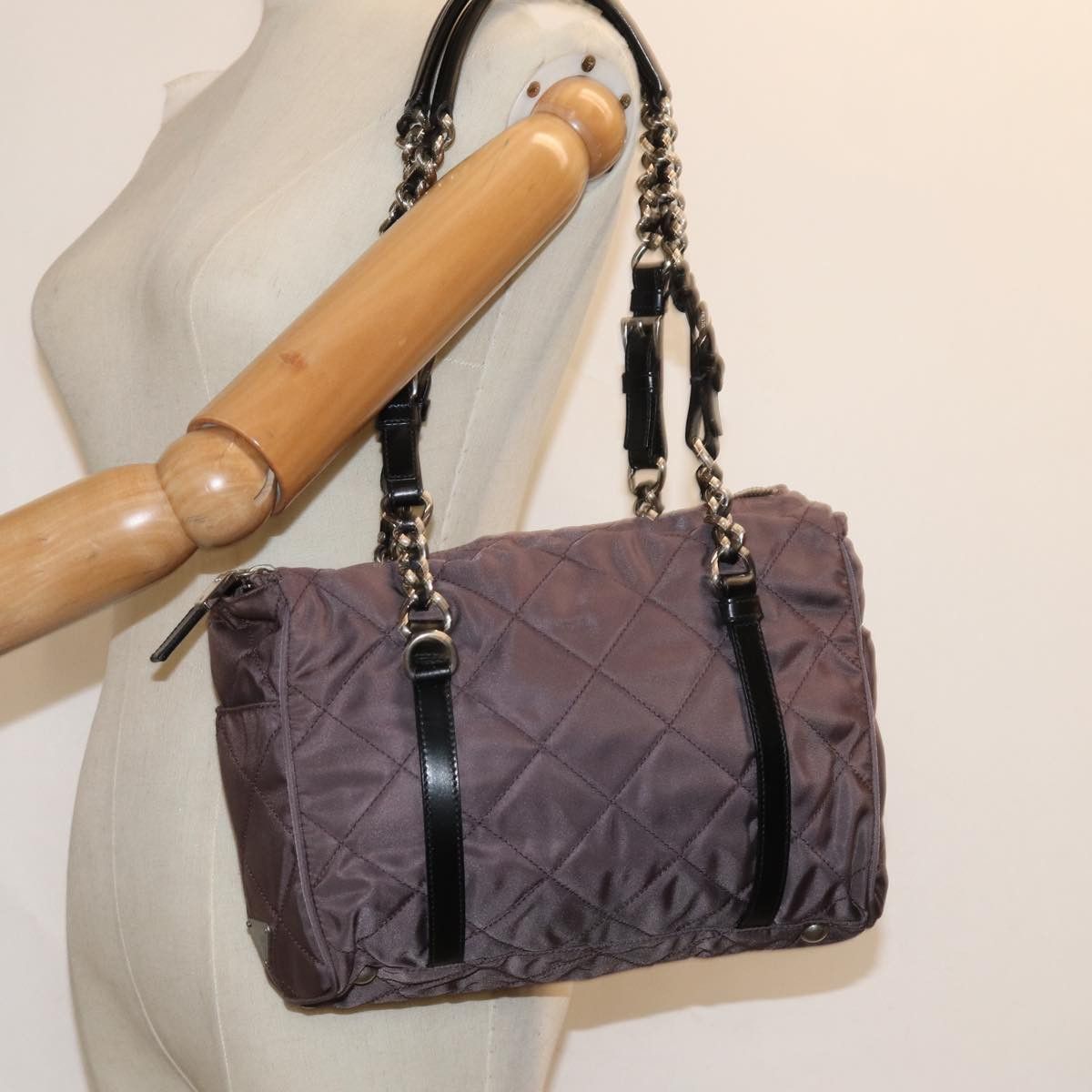 Prada Tessuto Purple Synthetic Shoulder Bag (Pre-Owned) Size ONE SIZE - 8 Thumbnail