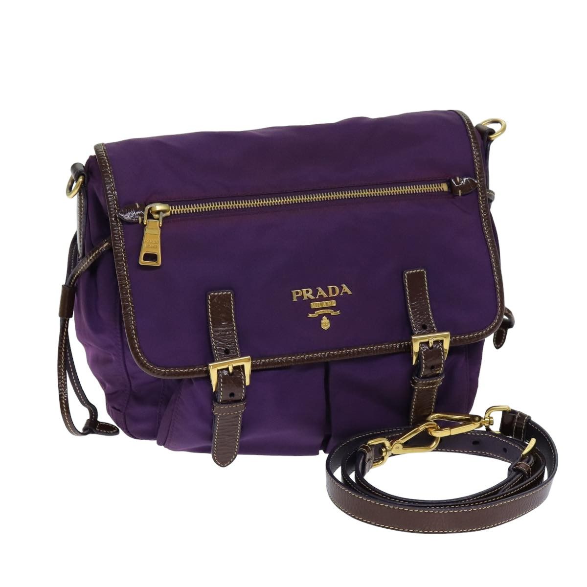 Prada Tessuto Purple Synthetic Shoulder Bag (Pre-Owned) Size ONE SIZE - 9 Thumbnail