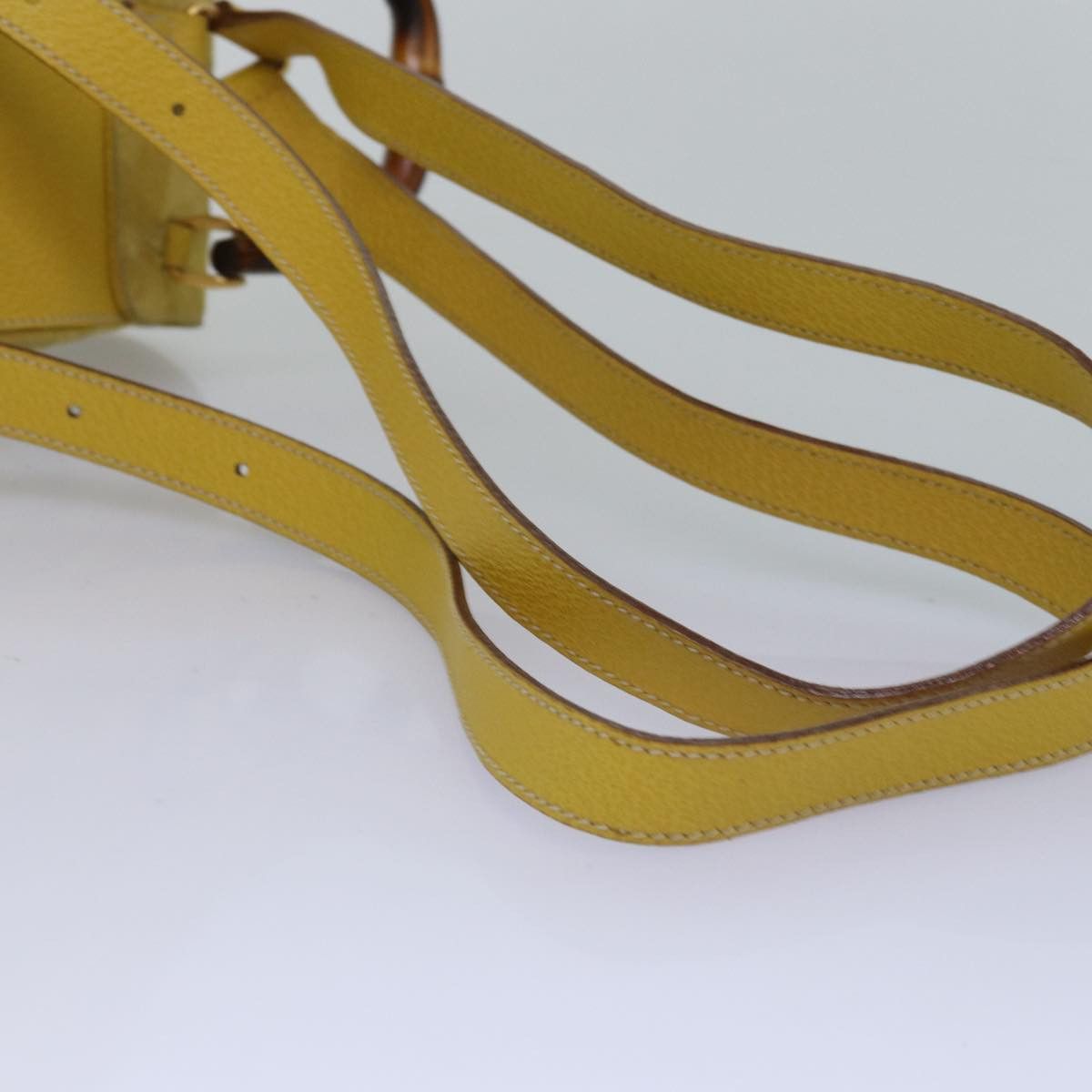Gucci Bamboo Yellow Suede Backpack Bag (Pre-Owned) Size ONE SIZE - 11 Thumbnail