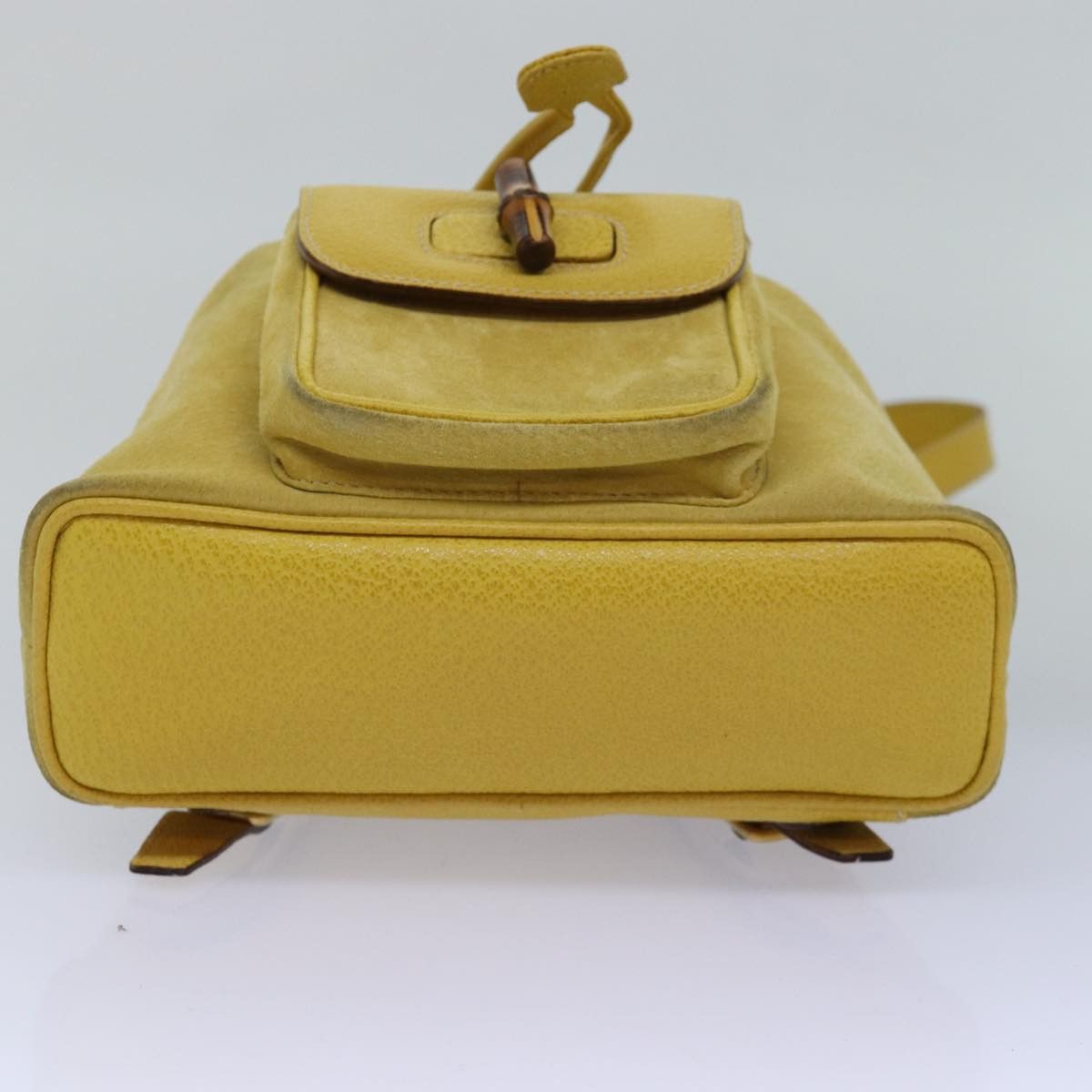Gucci Bamboo Yellow Suede Backpack Bag (Pre-Owned) Size ONE SIZE - 3 Thumbnail
