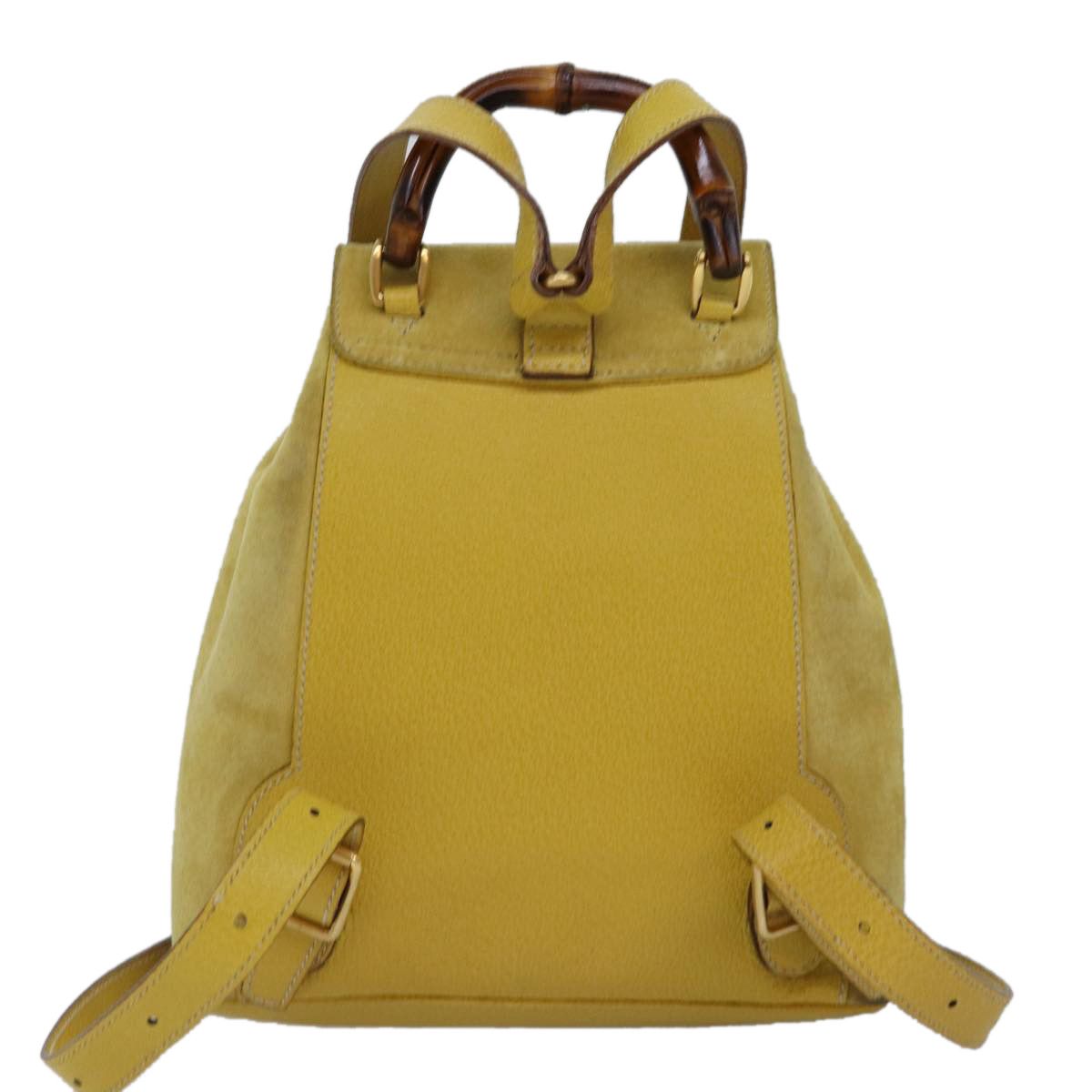 Gucci Bamboo Yellow Suede Backpack Bag (Pre-Owned) Size ONE SIZE - 2 Thumbnail