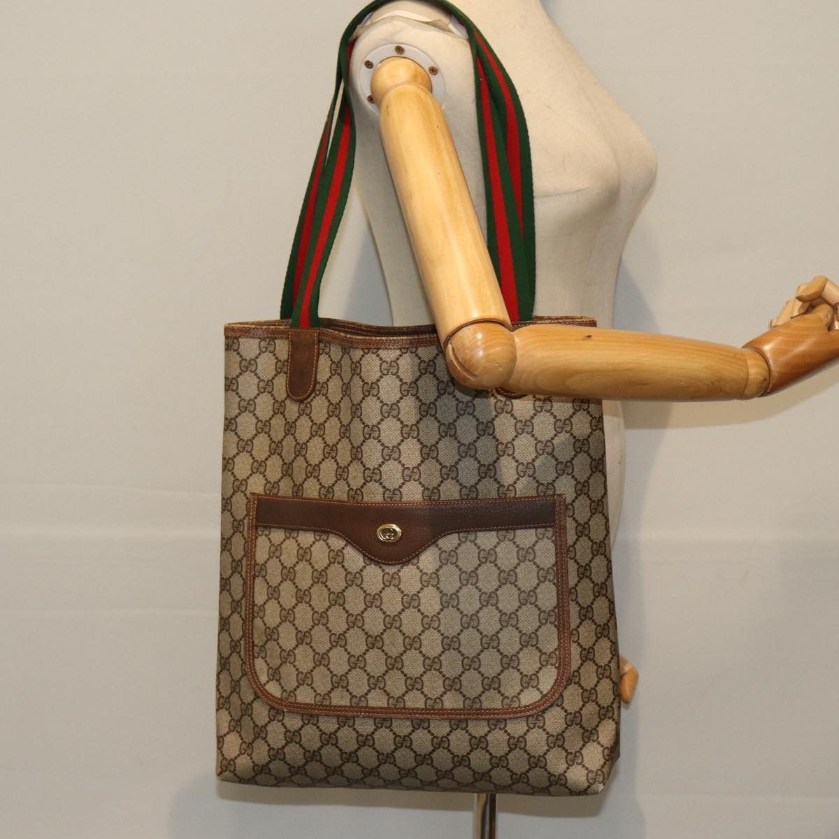 Gucci Gg Supreme Beige Canvas Tote Bag (Pre-Owned) Size ONE SIZE - 8 Thumbnail