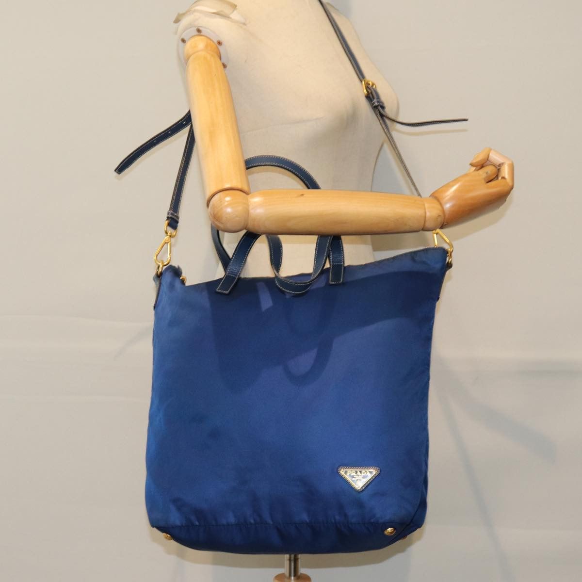 Prada Tessuto Blue Synthetic Tote Bag (Pre-Owned) Size ONE SIZE - 7 Thumbnail